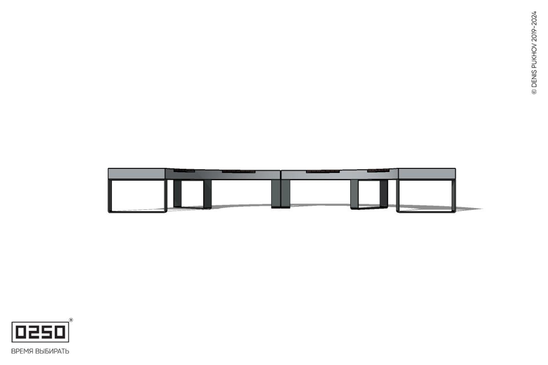 Уличная Скамейка полукольцевая малого радиуса на ножках производство 0250