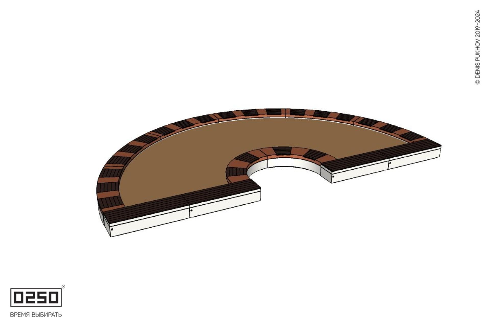 Уличная Полукольцевая скамейка песочница большого радиуса производство 0250