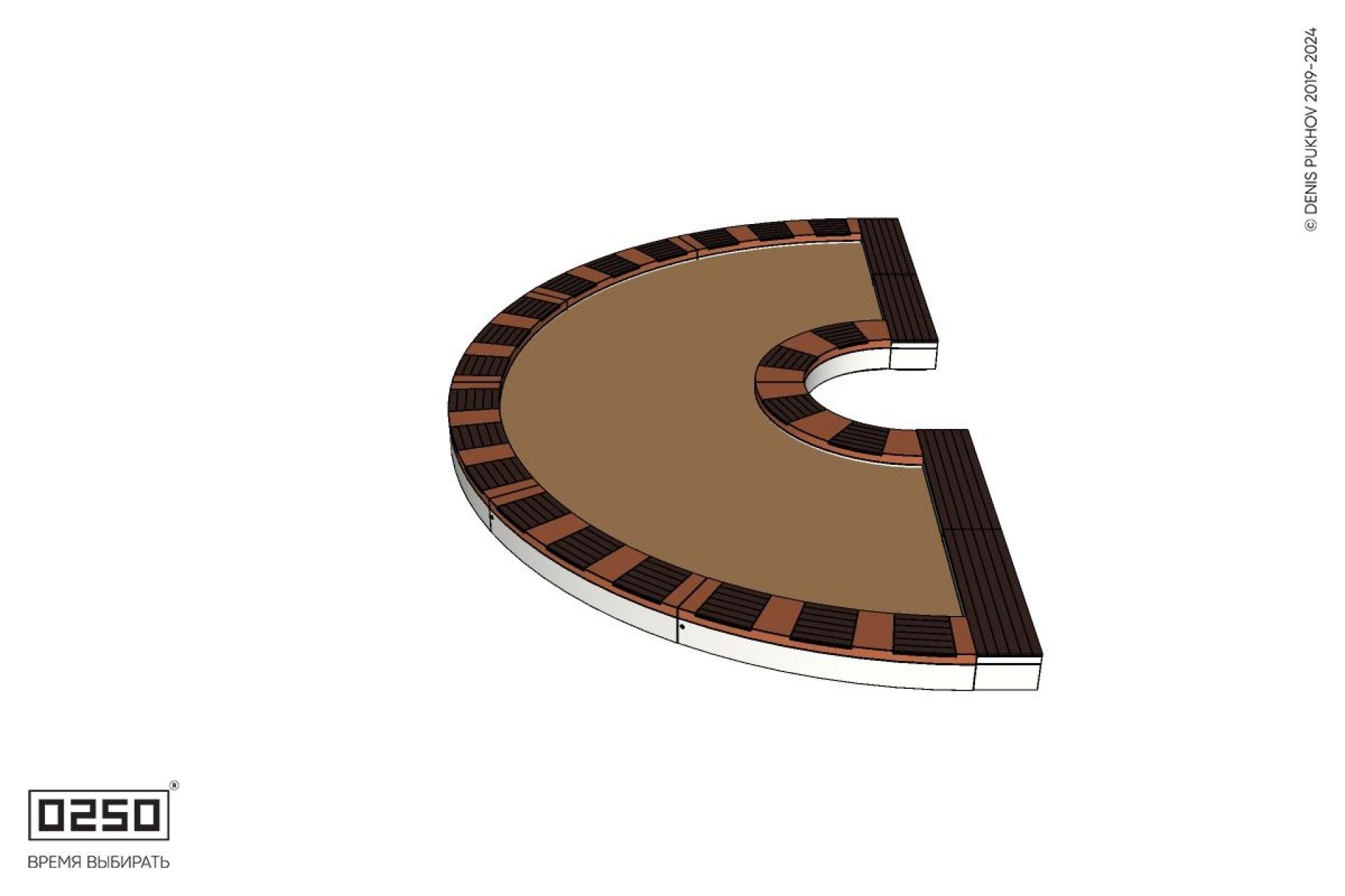 Уличная Полукольцевая скамейка песочница большого радиуса производство 0250