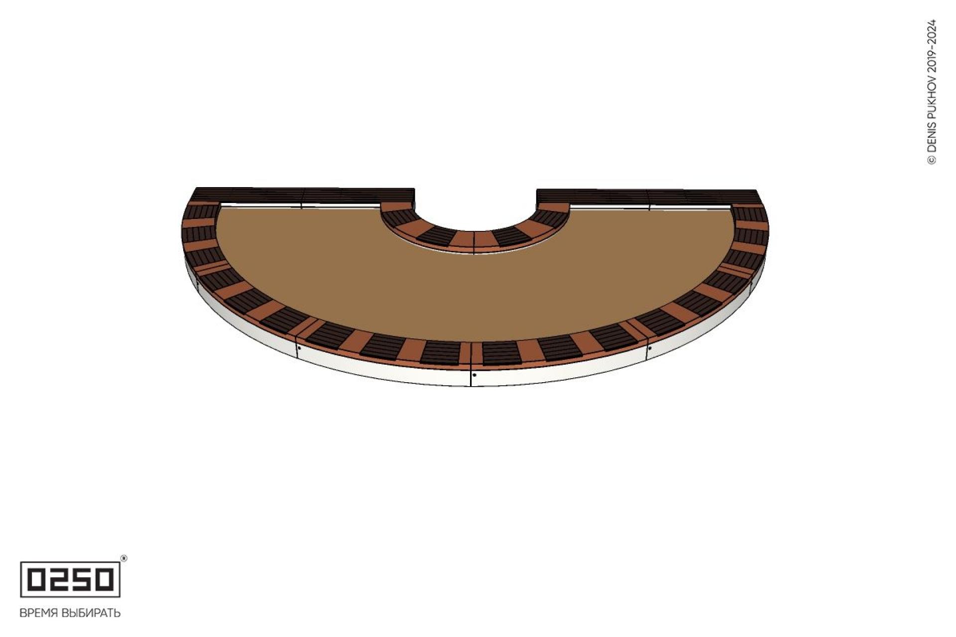 Уличная Полукольцевая скамейка песочница большого радиуса производство 0250