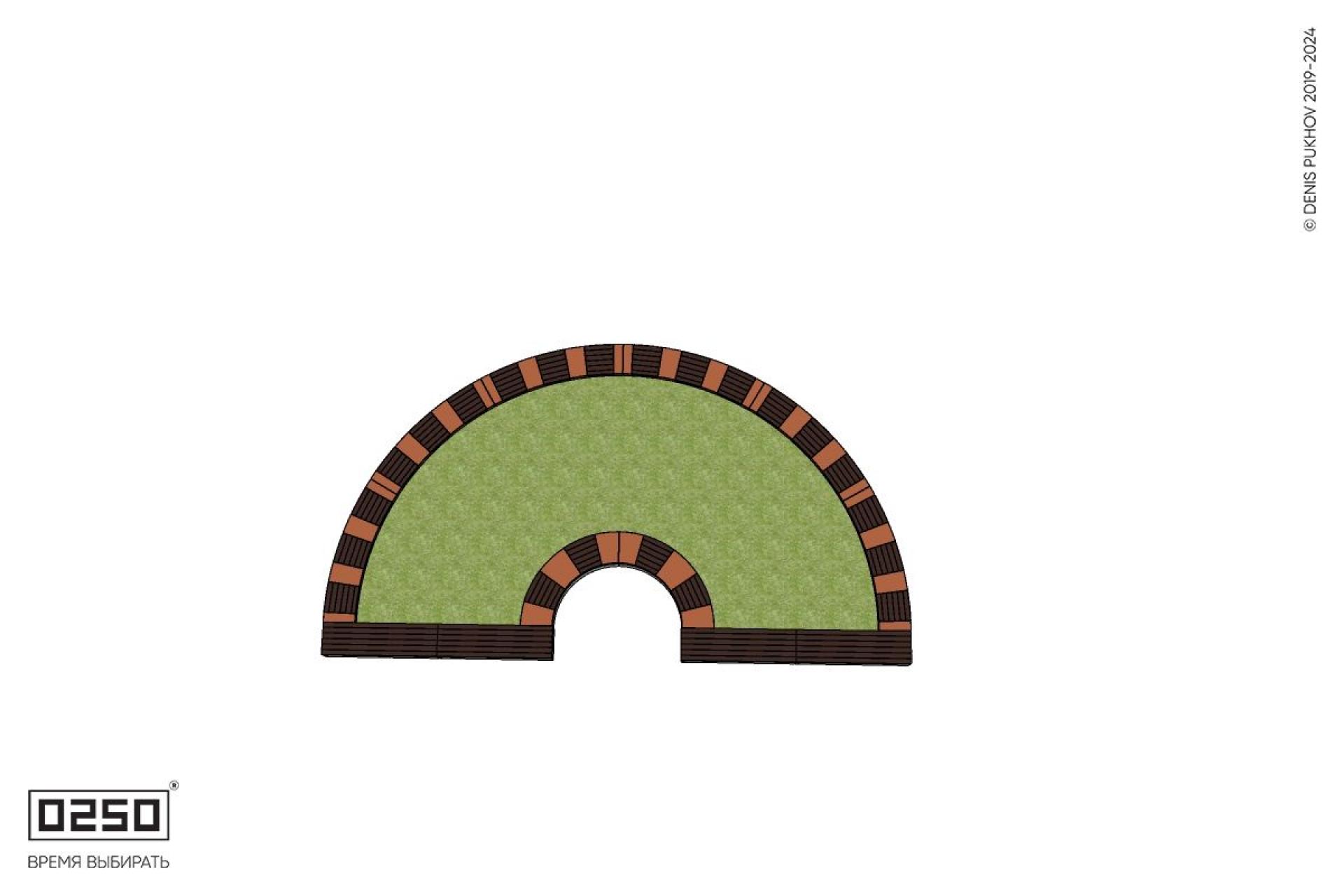 Уличная Полукольцевая скамейка цветник большого радиуса производство 0250