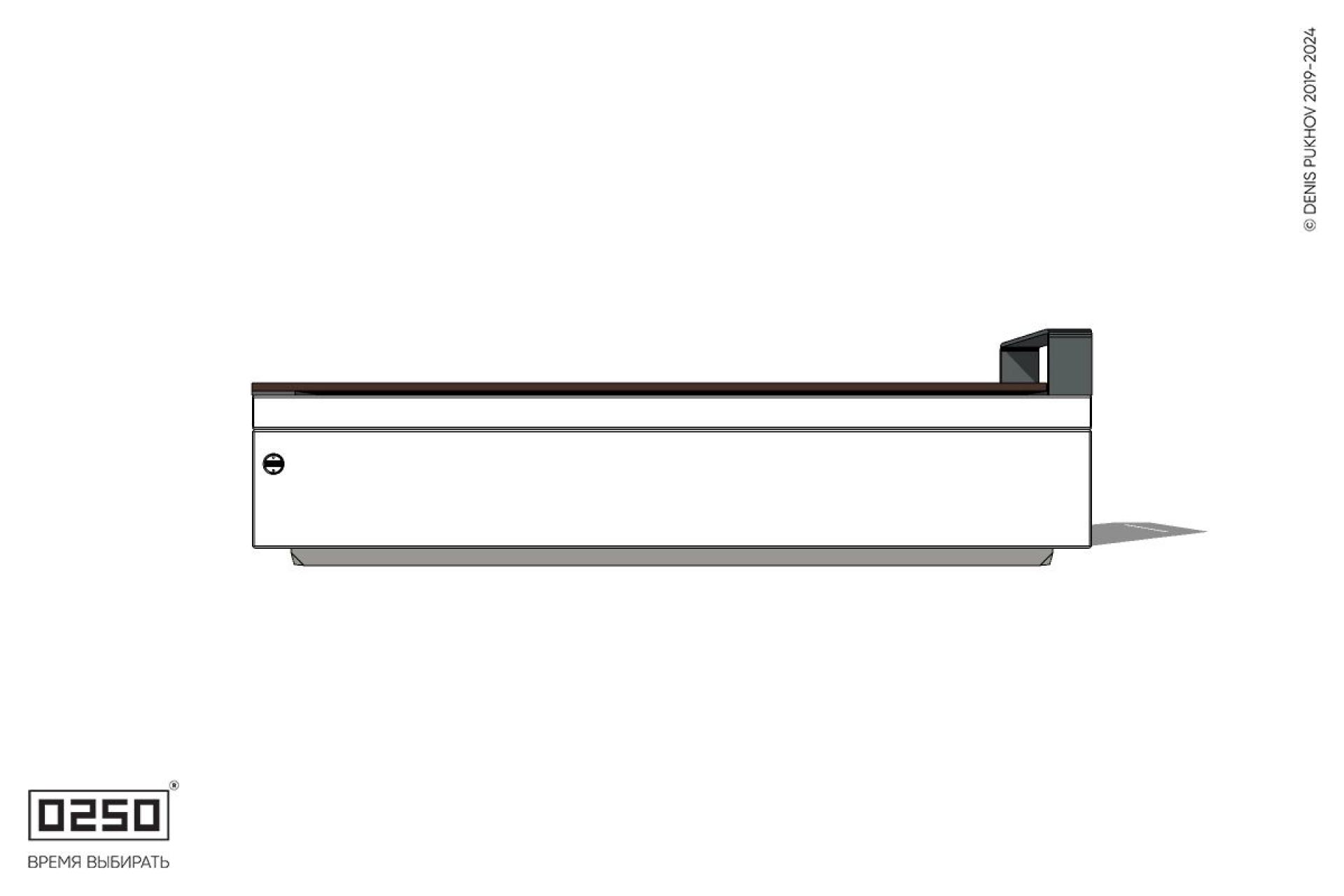 Уличная Скамейка прямая с одним подлокотником на блоке производство 0250