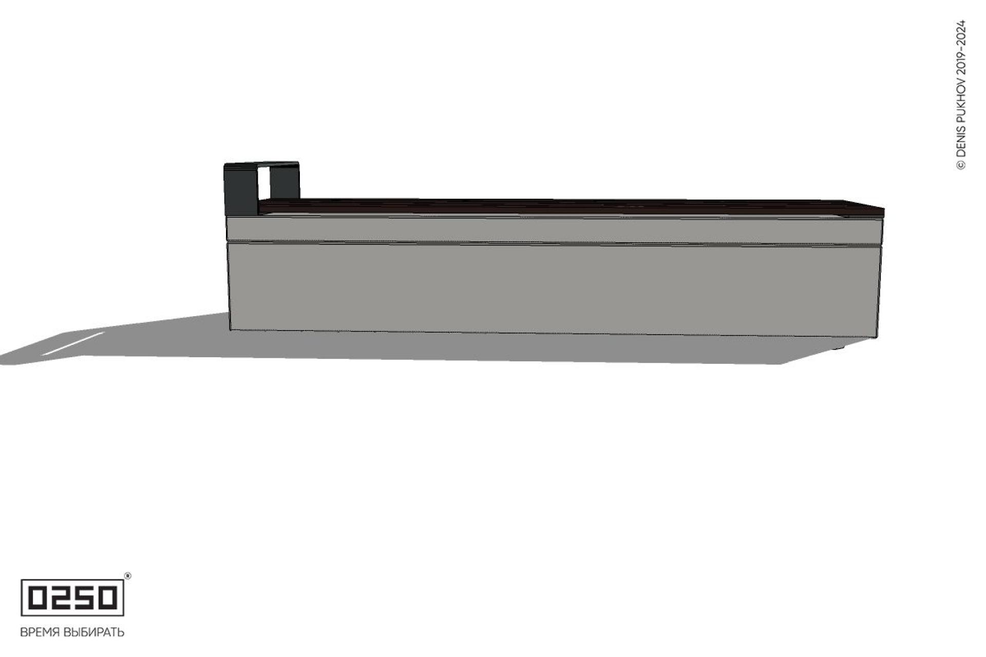 Уличная Скамейка прямая с одним подлокотником на блоке производство 0250