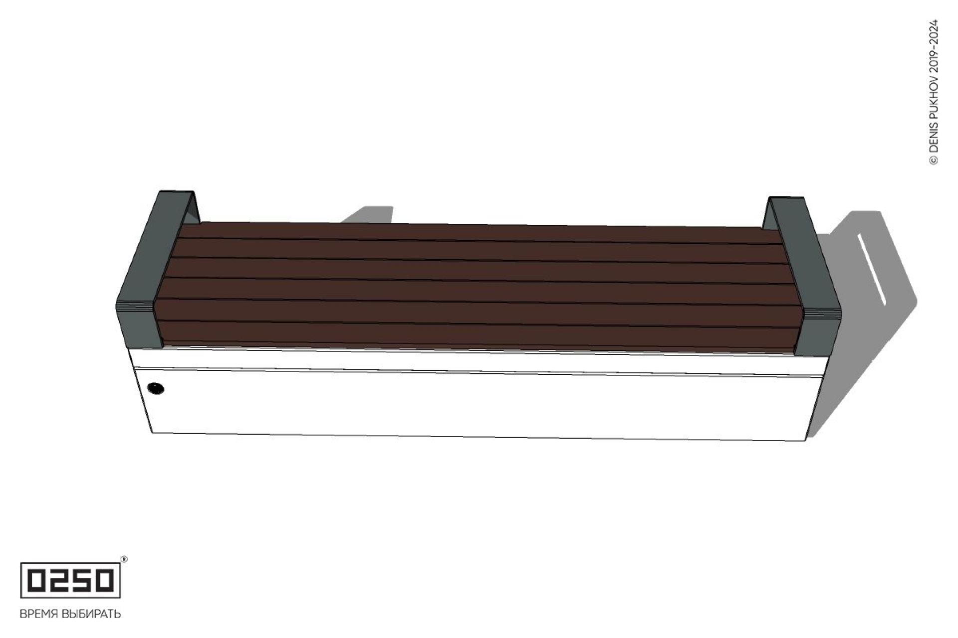 Уличная Скамейка прямая с подлокотниками на блоке производство 0250 Уличная Скамейка прямая с подлокотниками на блоке производство 0250