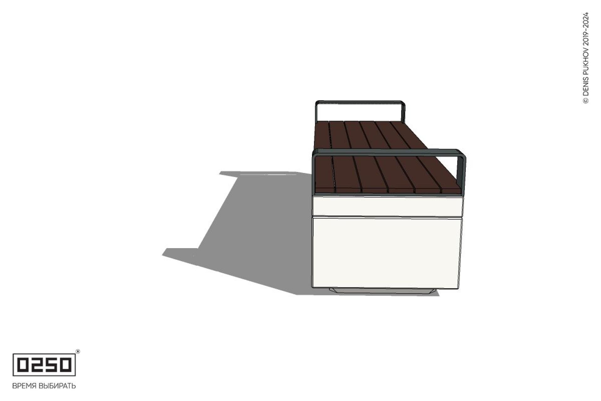 Уличная Скамейка прямая с подлокотниками на блоке производство 0250 Уличная Скамейка прямая с подлокотниками на блоке производство 0250