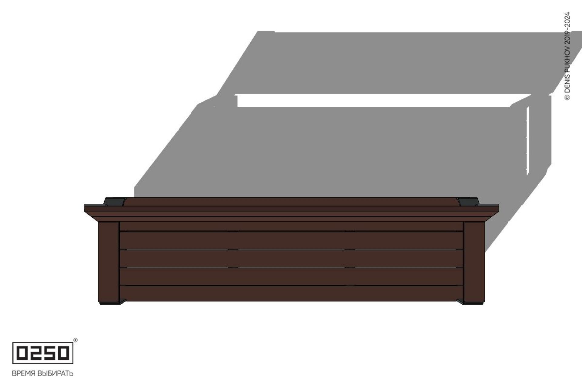 Уличная Скамейка прямая со спинкой и подлокотниками на блоке производство 0250