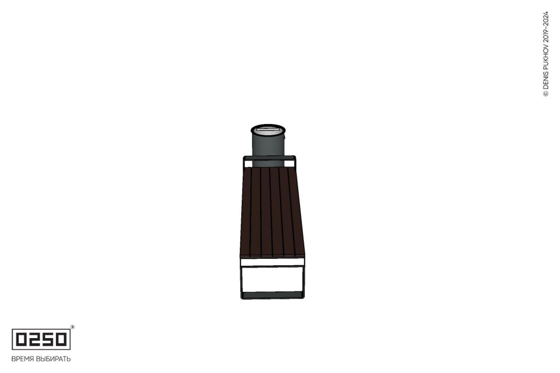 Уличная Скамейка прямая с одним подлокотником на ножках с урной Урбан 2 производство 0250