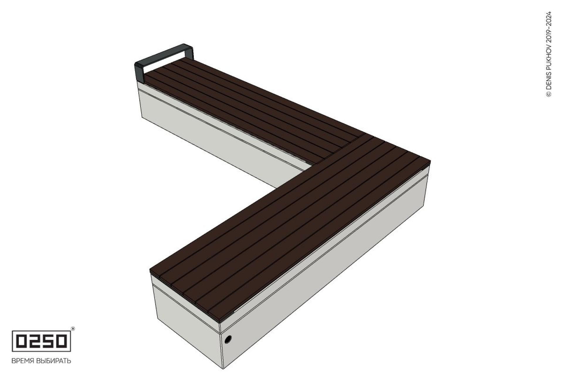 Уличная Прямоугольная с одним подлокотником скамейка на блоке производство 0250 Уличная Прямоугольная с одним подлокотником скамейка на блоке производство 0250