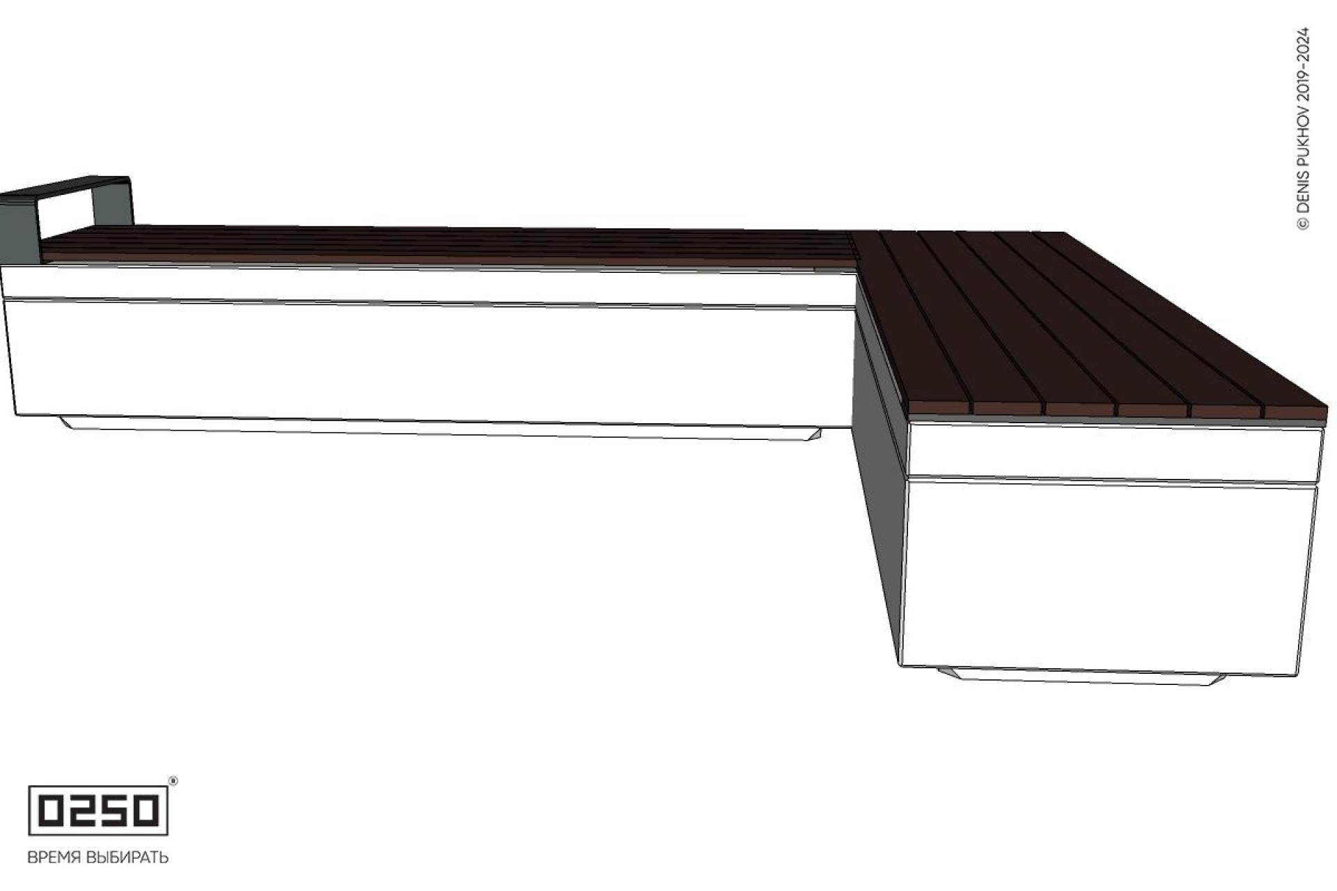 Уличная Прямоугольная с одним подлокотником скамейка на блоке производство 0250 Уличная Прямоугольная с одним подлокотником скамейка на блоке производство 0250