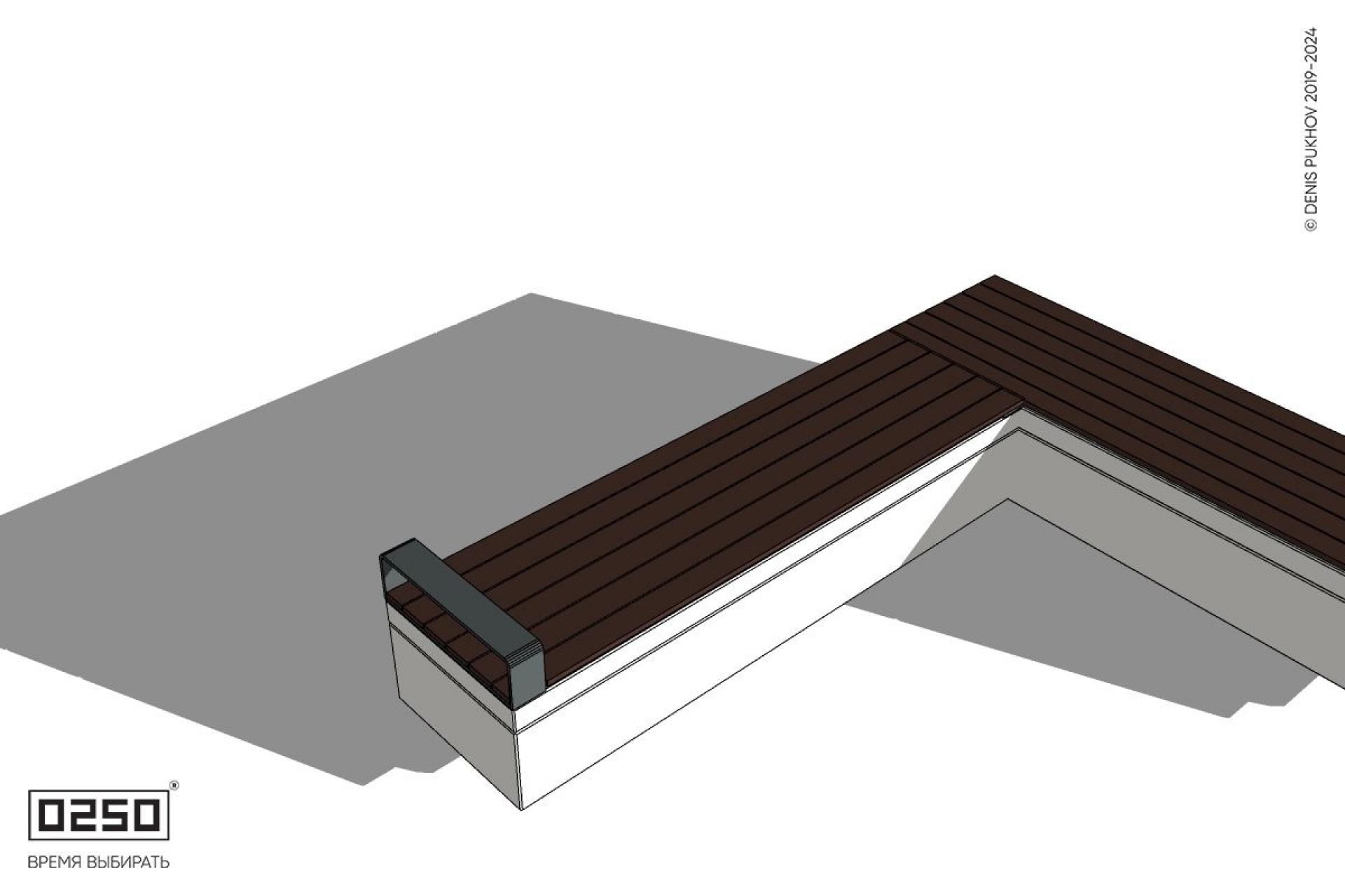 Уличная Прямоугольная с одним подлокотником скамейка на блоке производство 0250 Уличная Прямоугольная с одним подлокотником скамейка на блоке производство 0250
