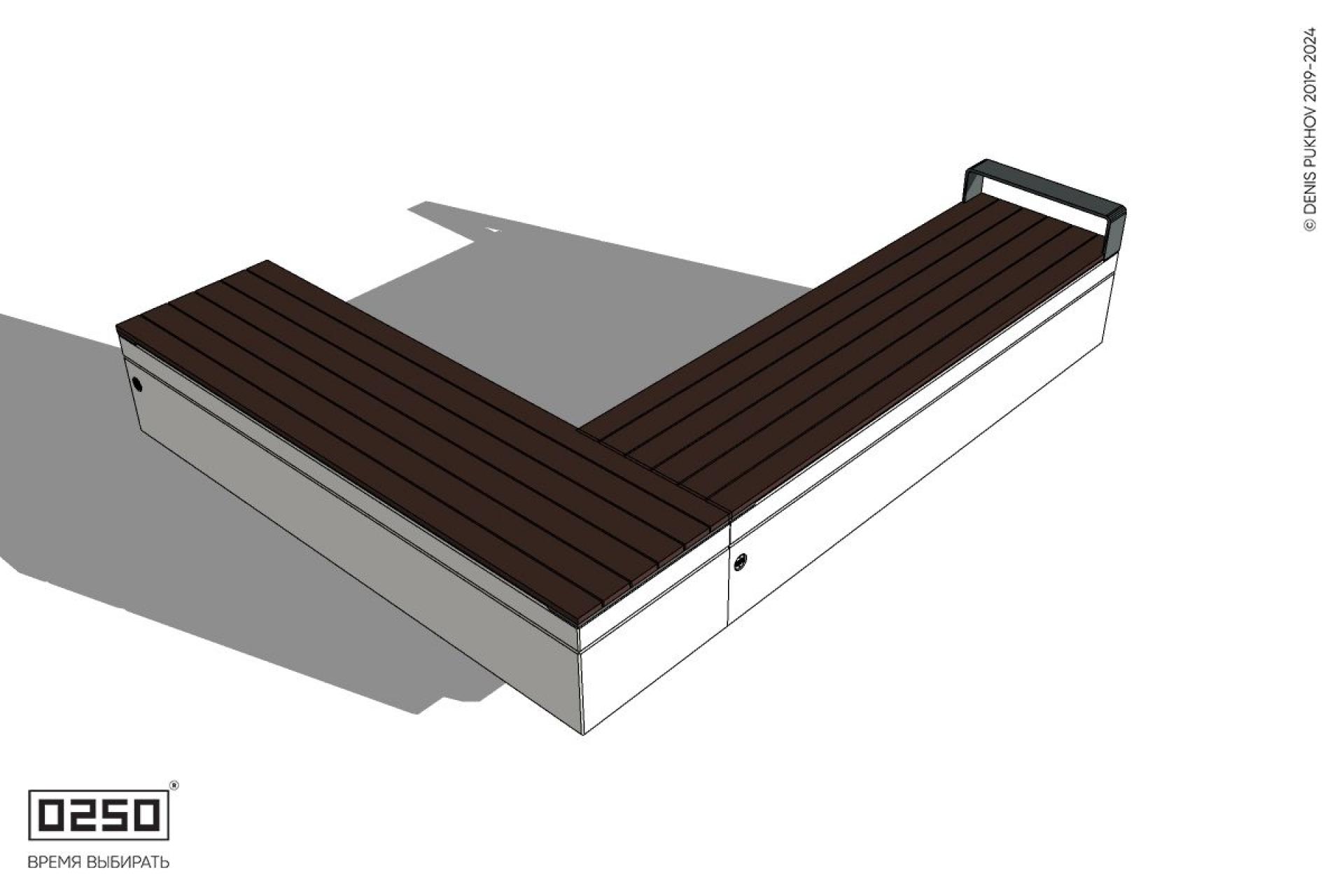 Уличная Прямоугольная с одним подлокотником скамейка на блоке производство 0250 Уличная Прямоугольная с одним подлокотником скамейка на блоке производство 0250