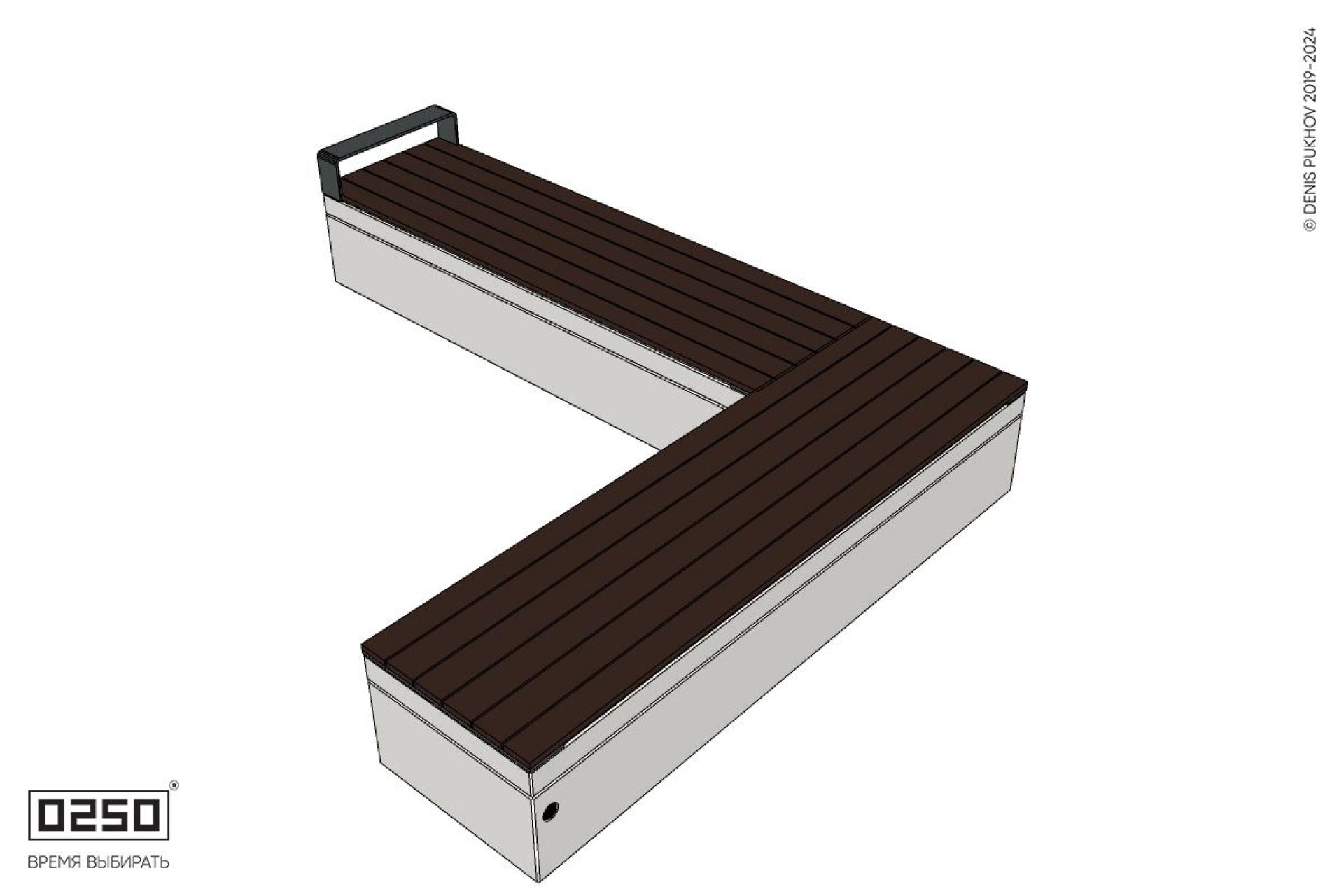 Уличная Прямоугольная с одним подлокотником скамейка на блоке производство 0250 Уличная Прямоугольная с одним подлокотником скамейка на блоке производство 0250