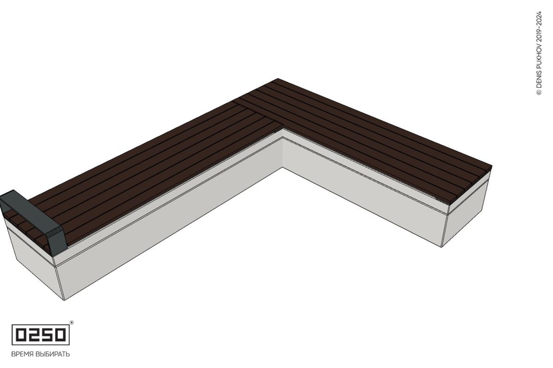 Уличная Прямоугольная с одним подлокотником скамейка на блоке производство 0250 Уличная Прямоугольная с одним подлокотником скамейка на блоке производство 0250