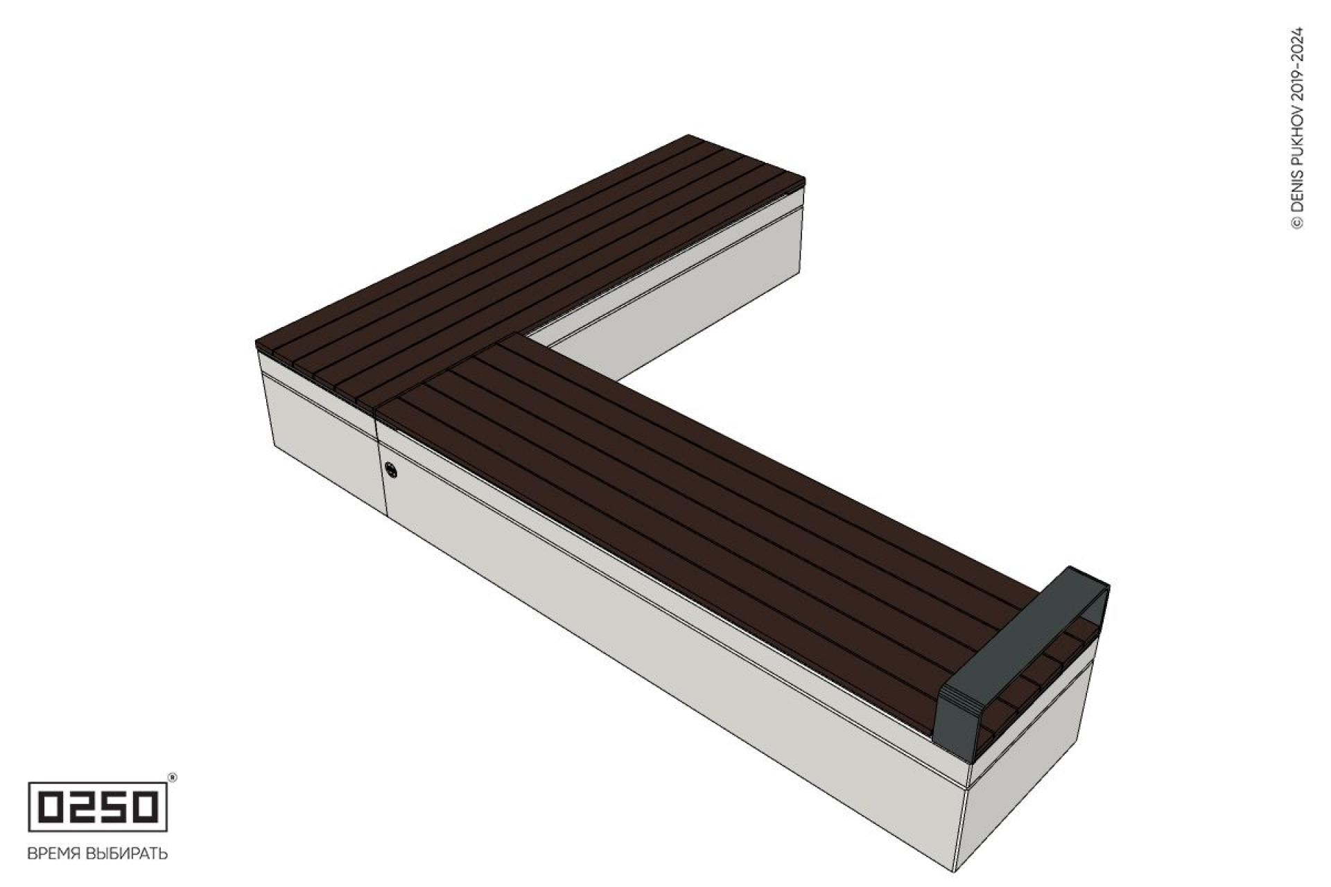 Уличная Прямоугольная с одним подлокотником скамейка на блоке производство 0250 Уличная Прямоугольная с одним подлокотником скамейка на блоке производство 0250
