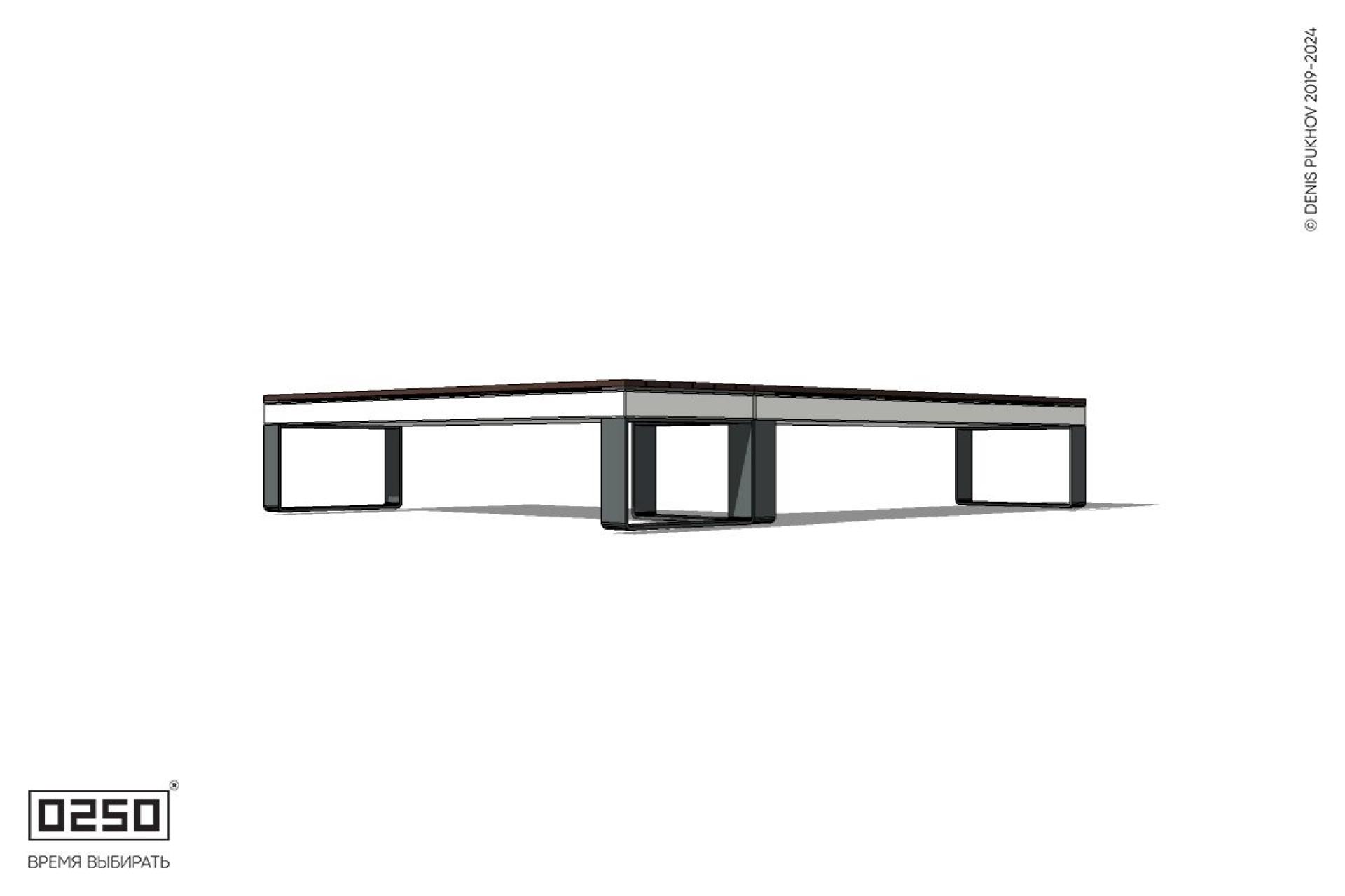 Уличная Прямоугольная скамейка на ножках производство 0250