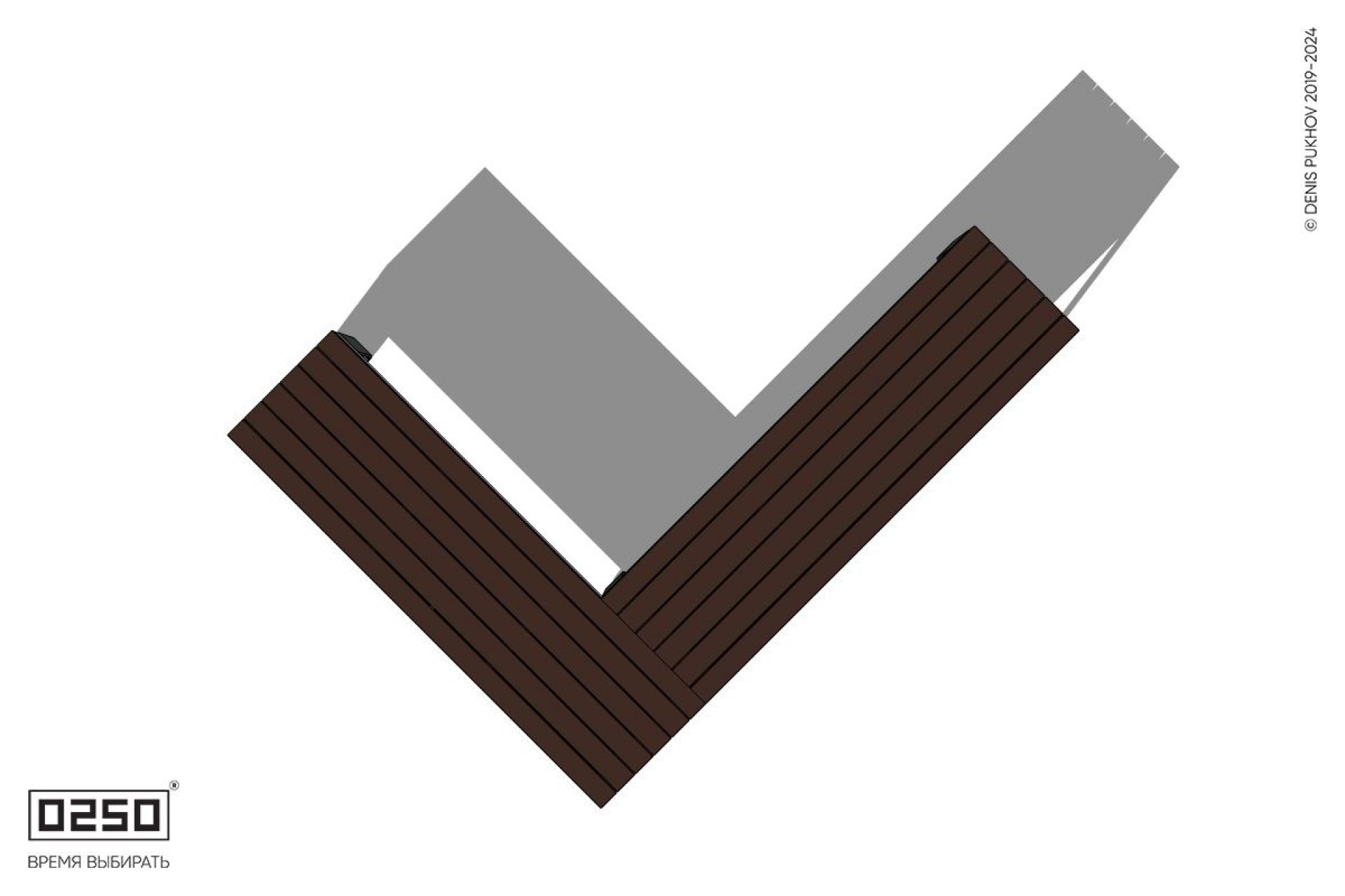 Уличная Прямоугольная скамейка на ножках производство 0250, module