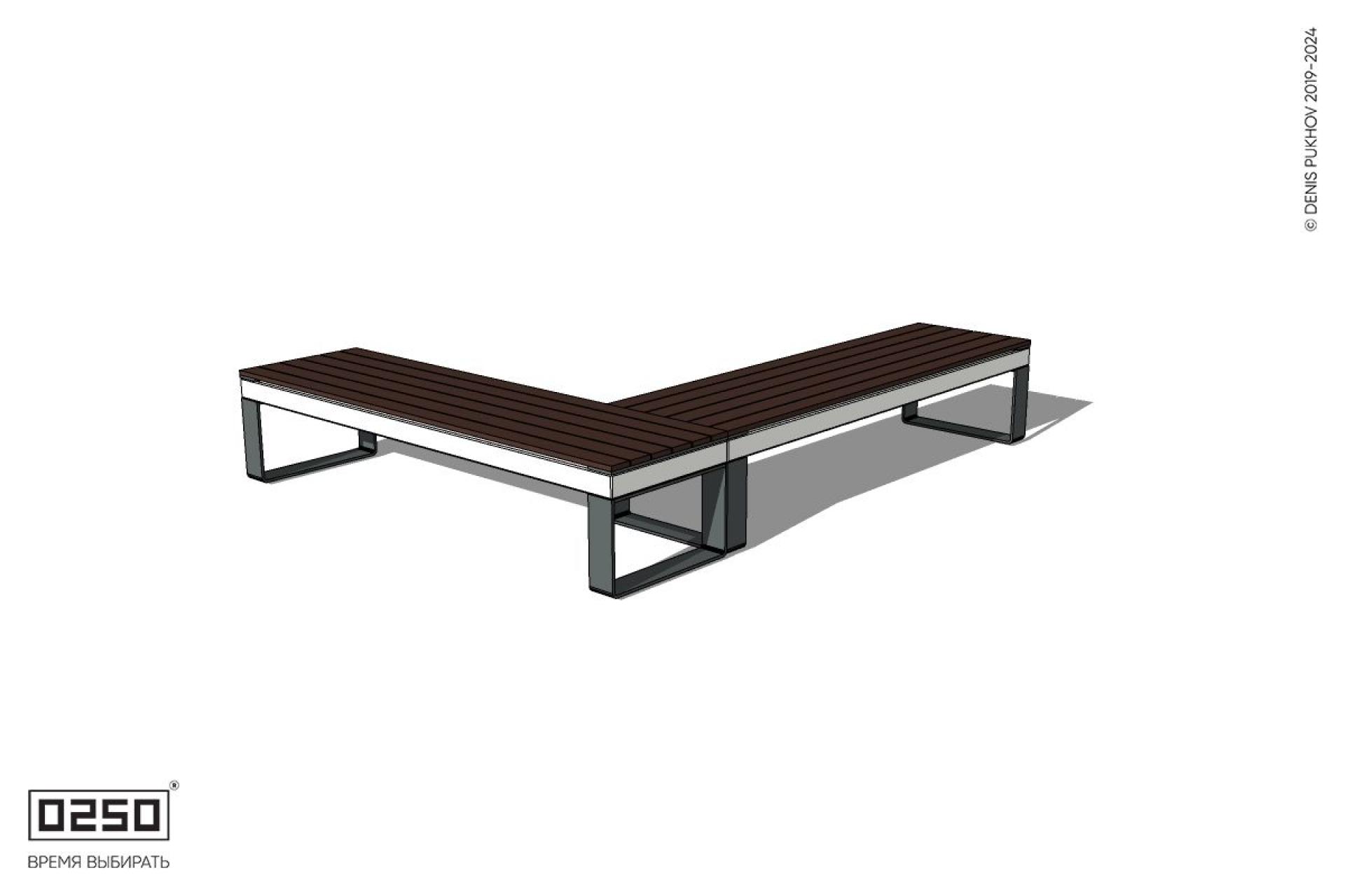 Уличная Прямоугольная скамейка на ножках производство 0250