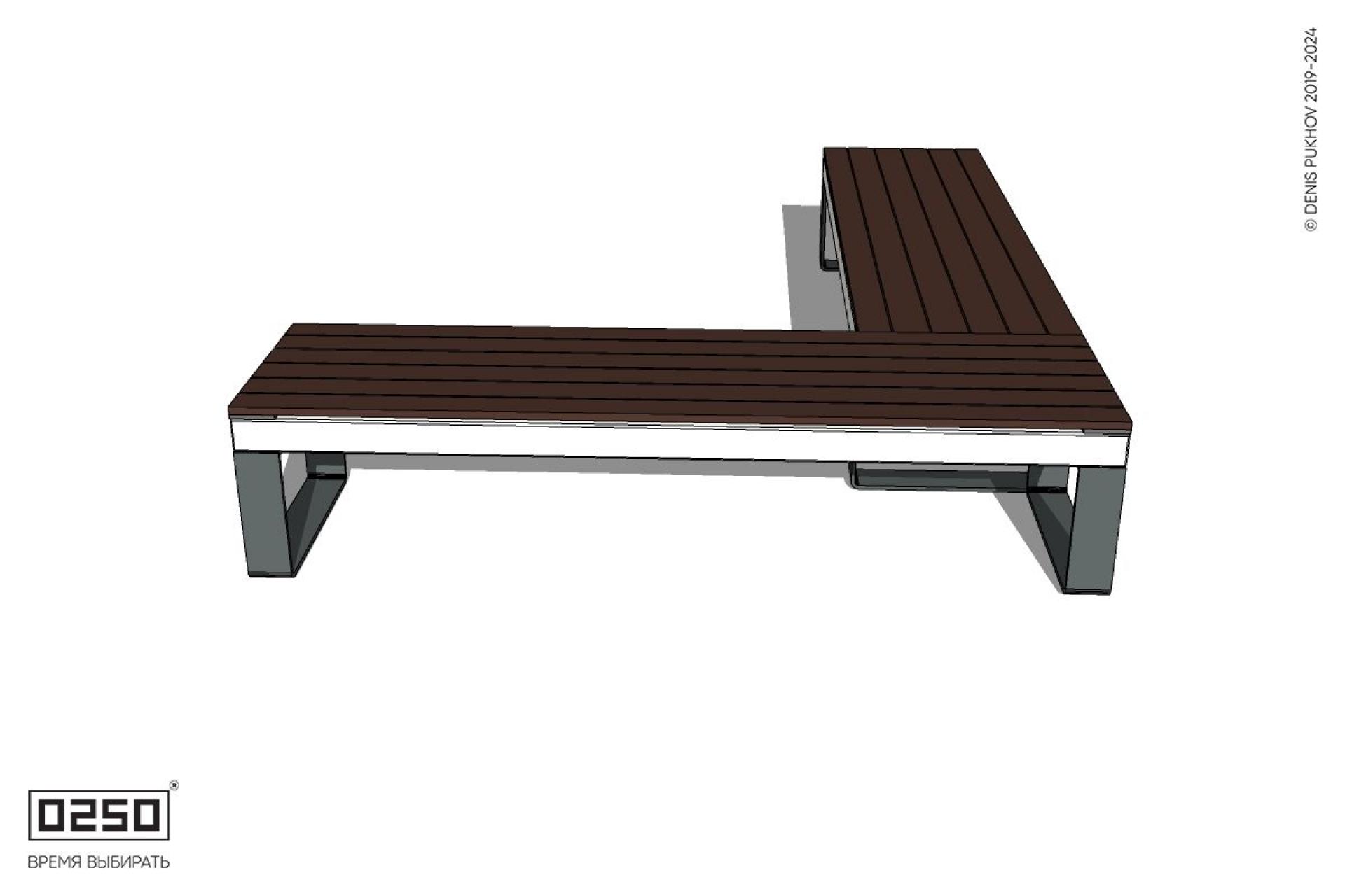 Уличная Прямоугольная скамейка на ножках производство 0250