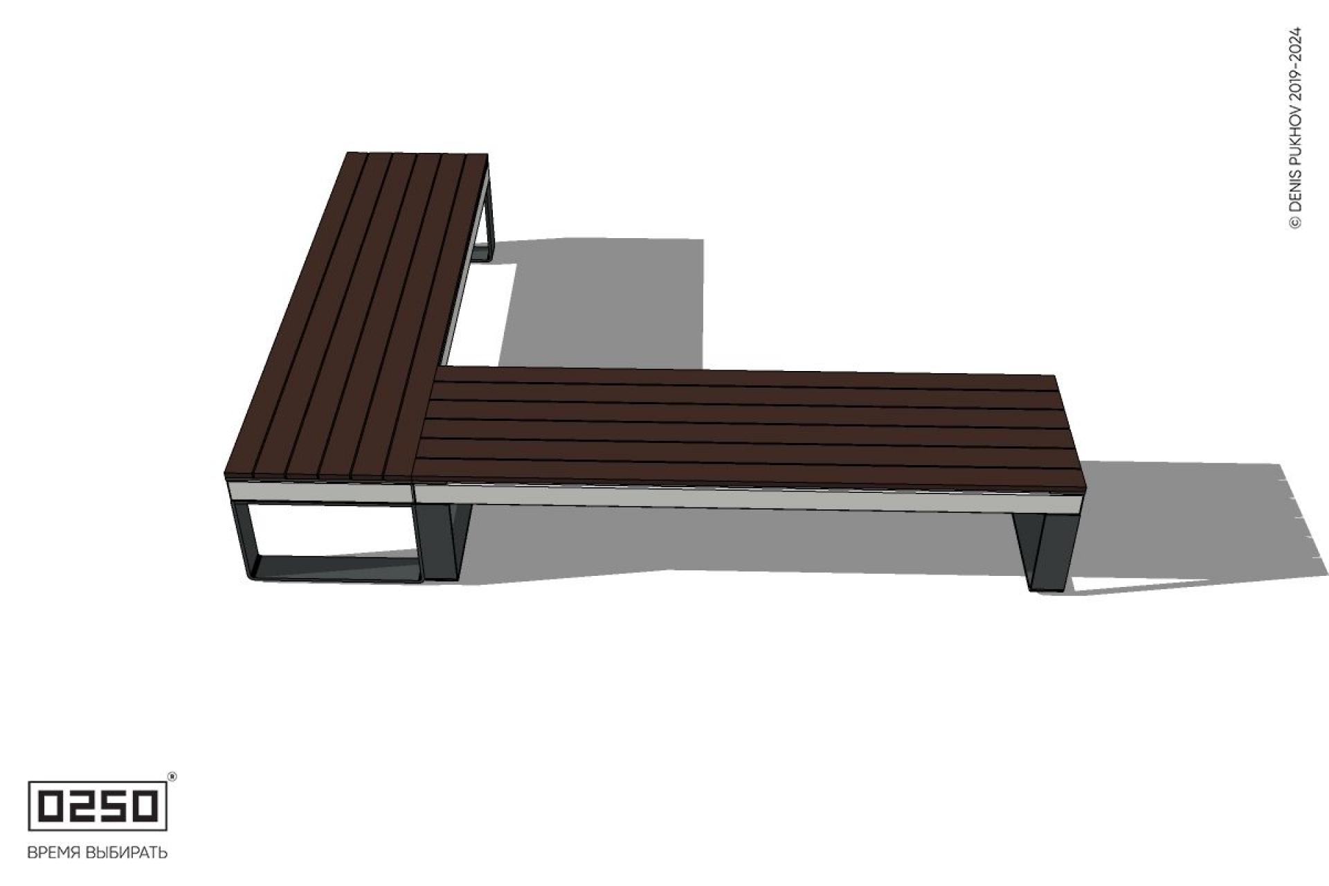 Уличная Прямоугольная скамейка на ножках производство 0250