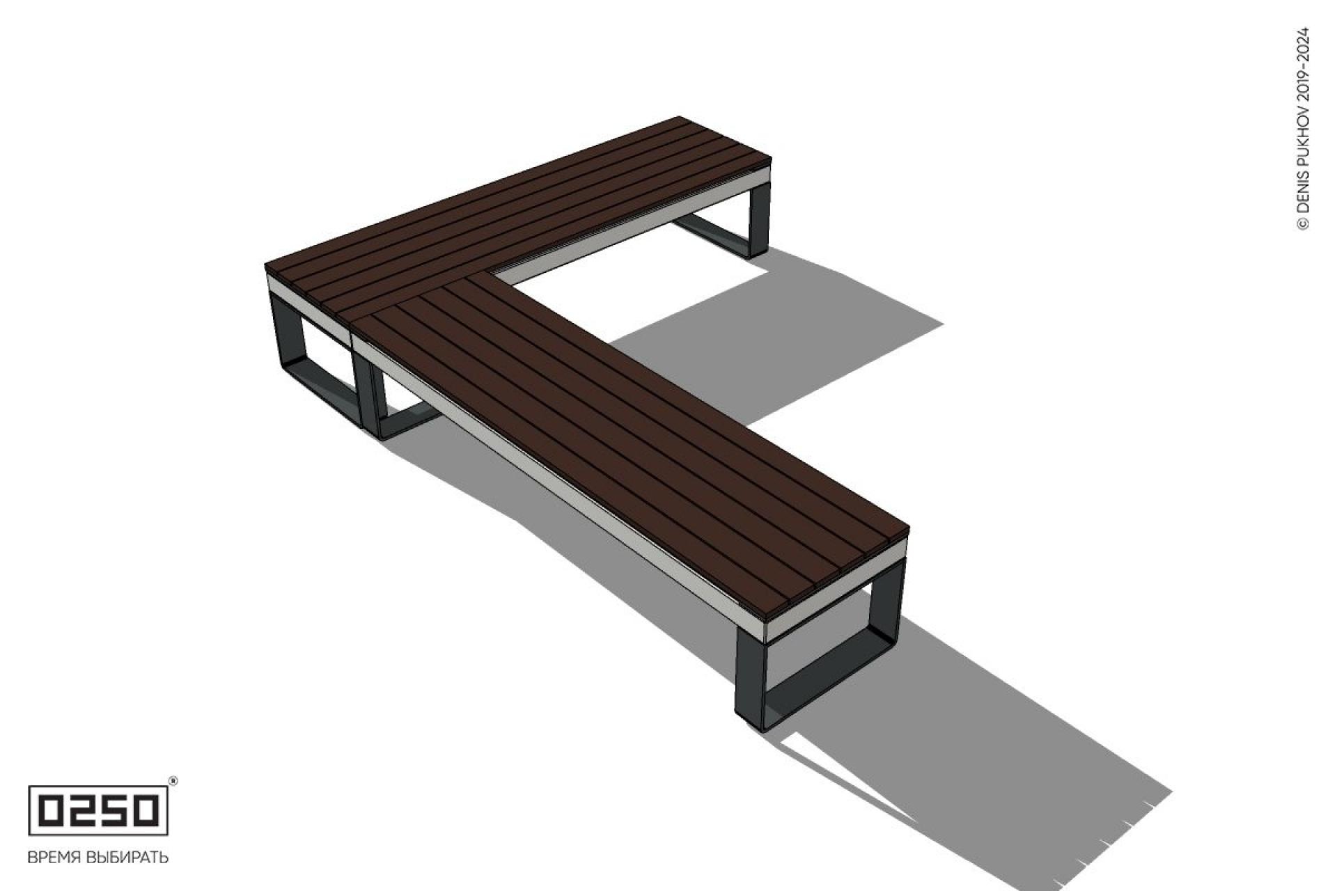 Уличная Прямоугольная скамейка на ножках производство 0250