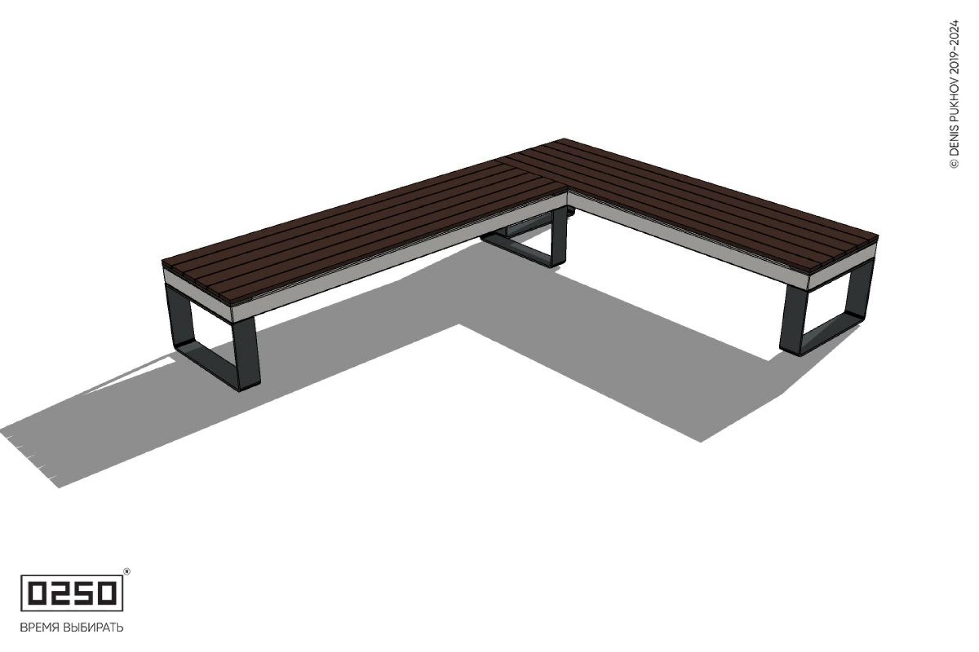 Уличная Прямоугольная скамейка на ножках производство 0250