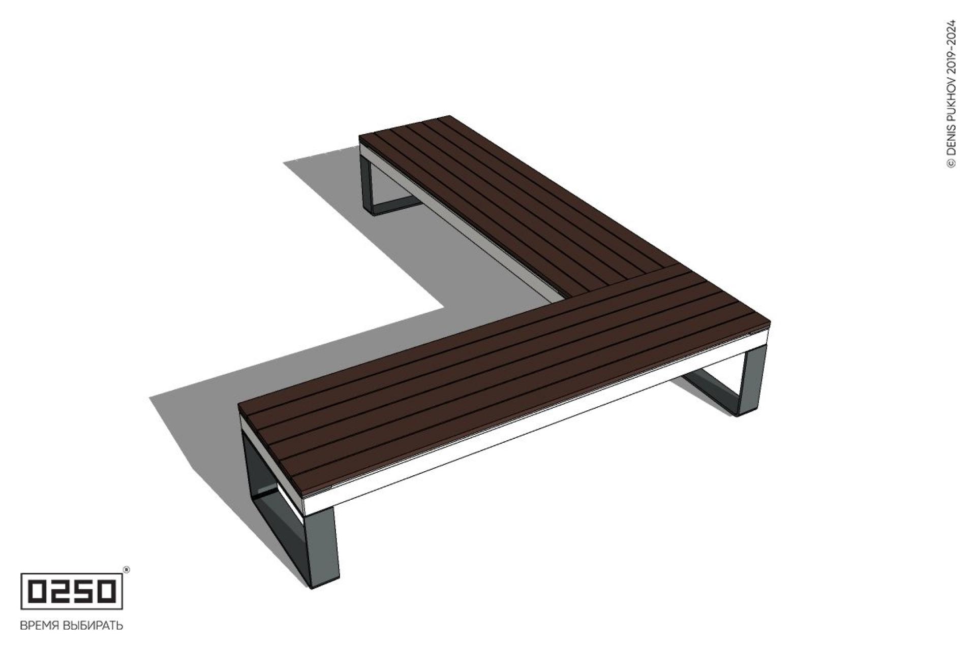 Уличная Прямоугольная скамейка на ножках производство 0250