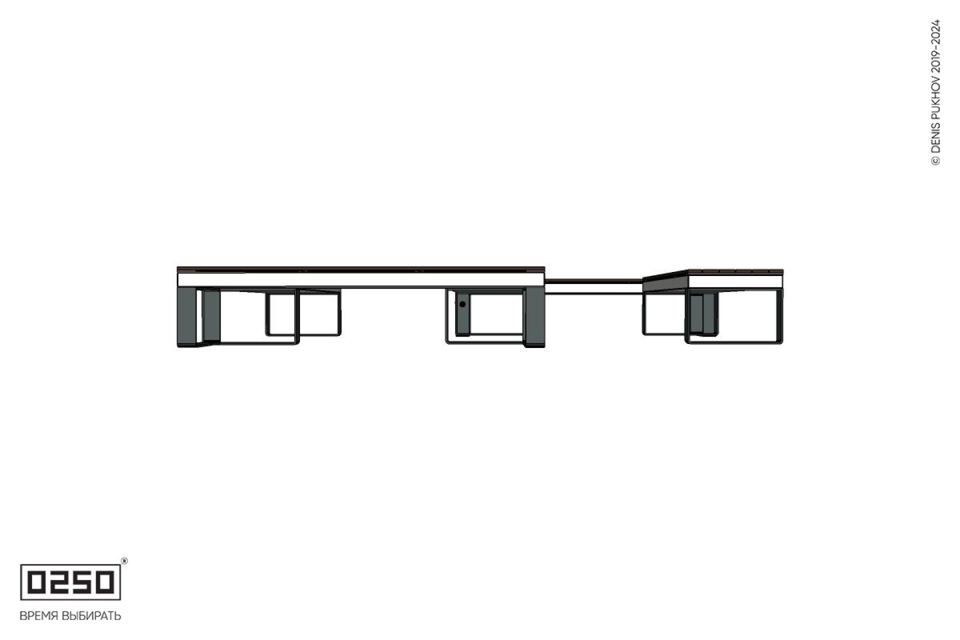 Уличная S-образная прямоугольная широкая скамейка на ножках производство 0250