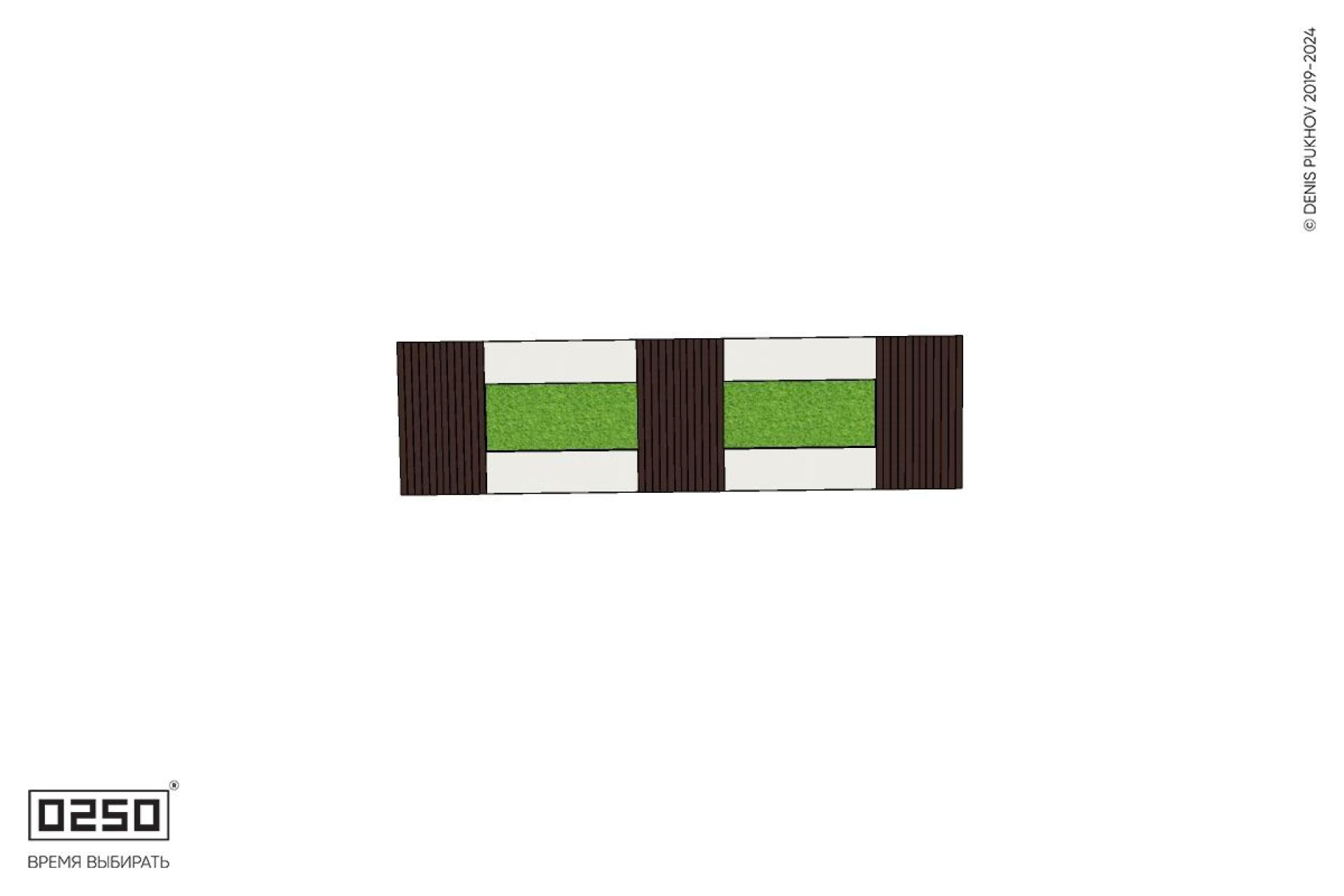 Уличная Четырехугольная двухпролетная ячеистая скамейка цветник с двухрядной шириной и комбинированным настилом производство 0250