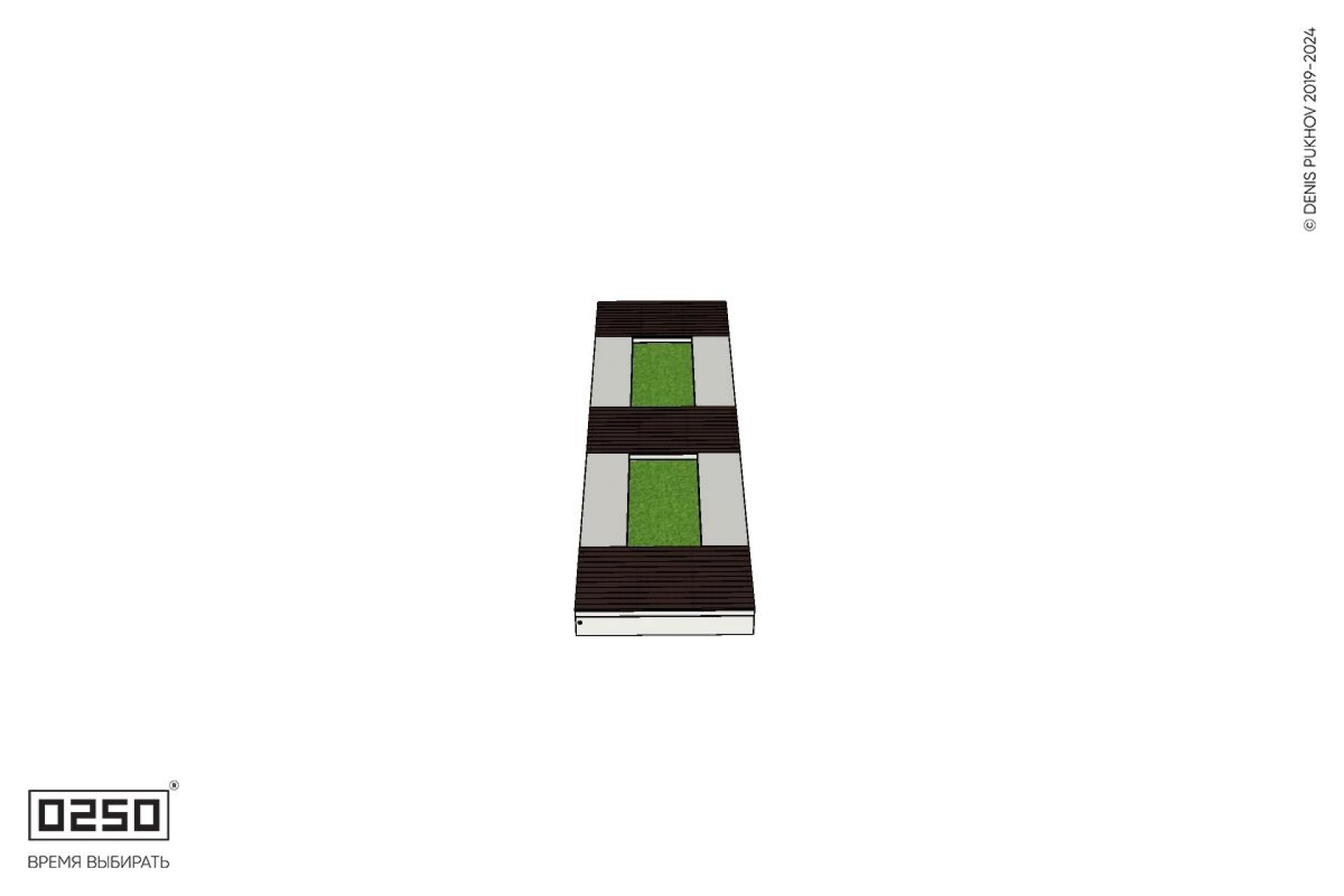 Уличная Четырехугольная двухпролетная ячеистая скамейка цветник с двухрядной шириной и комбинированным настилом производство 0250