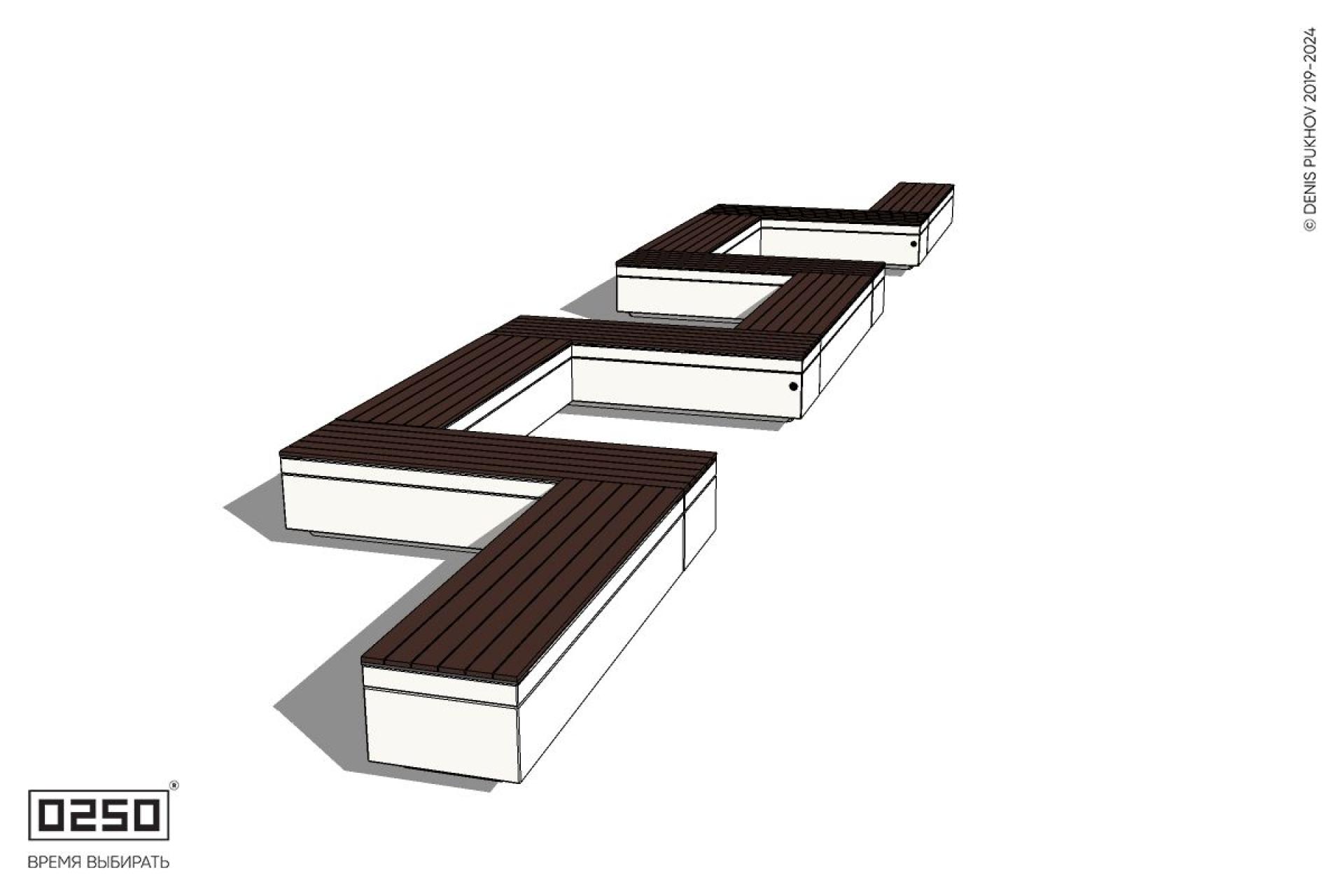 Уличная M-образная прямоугольная скамейка на блоке производство 0250 Уличная M-образная прямоугольная скамейка на блоке производство 0250