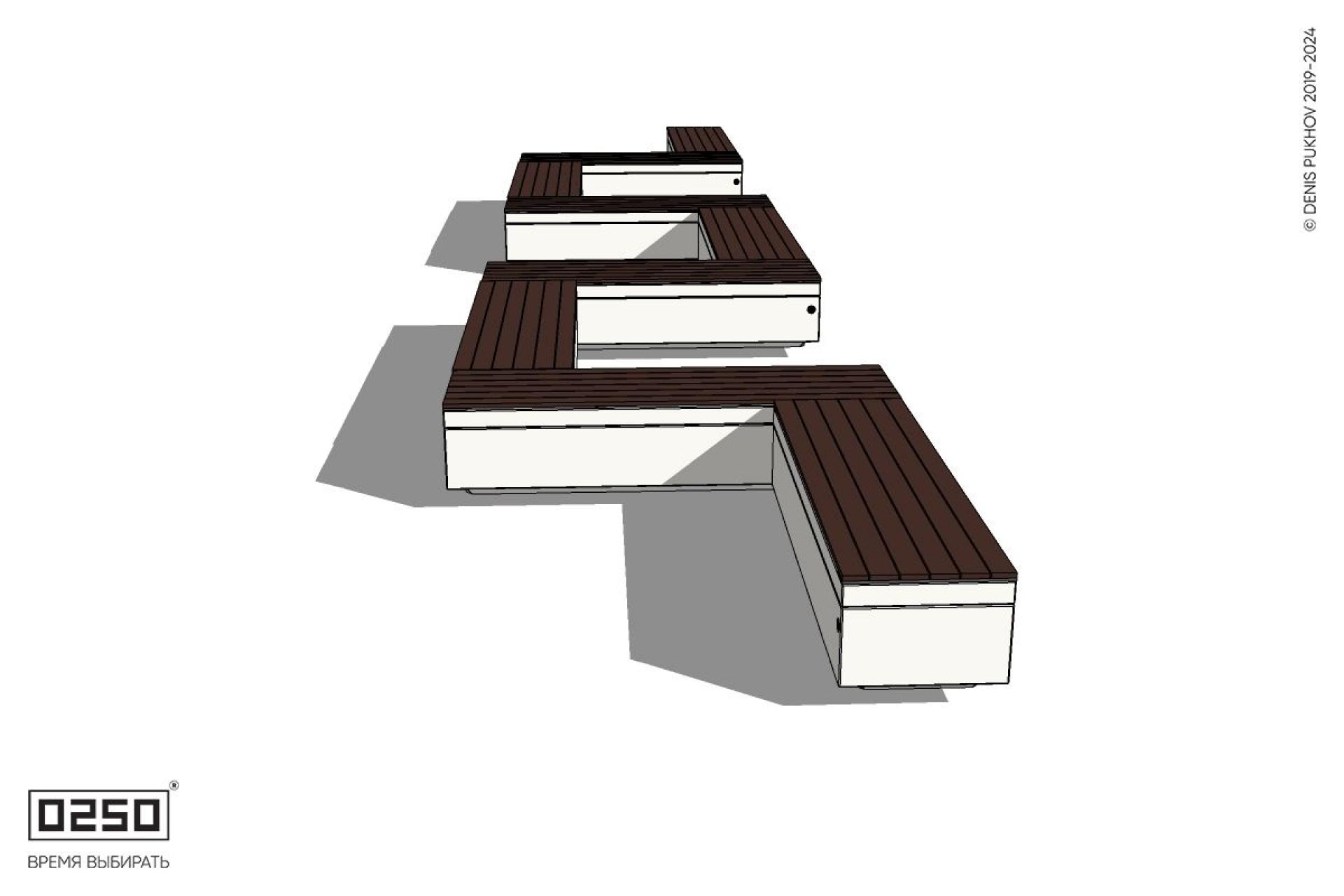 Уличная M-образная прямоугольная скамейка на блоке производство 0250 Уличная M-образная прямоугольная скамейка на блоке производство 0250