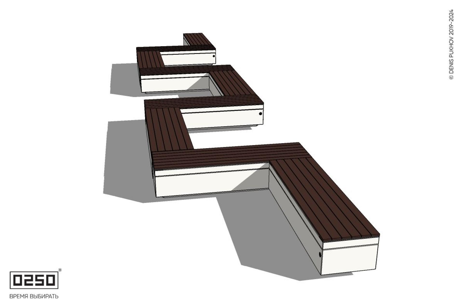 Уличная M-образная прямоугольная скамейка на блоке производство 0250 Уличная M-образная прямоугольная скамейка на блоке производство 0250