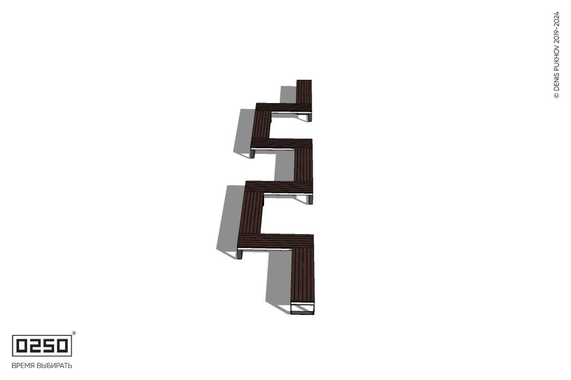 Уличная M-образная прямоугольная скамейка на ножках производство 0250