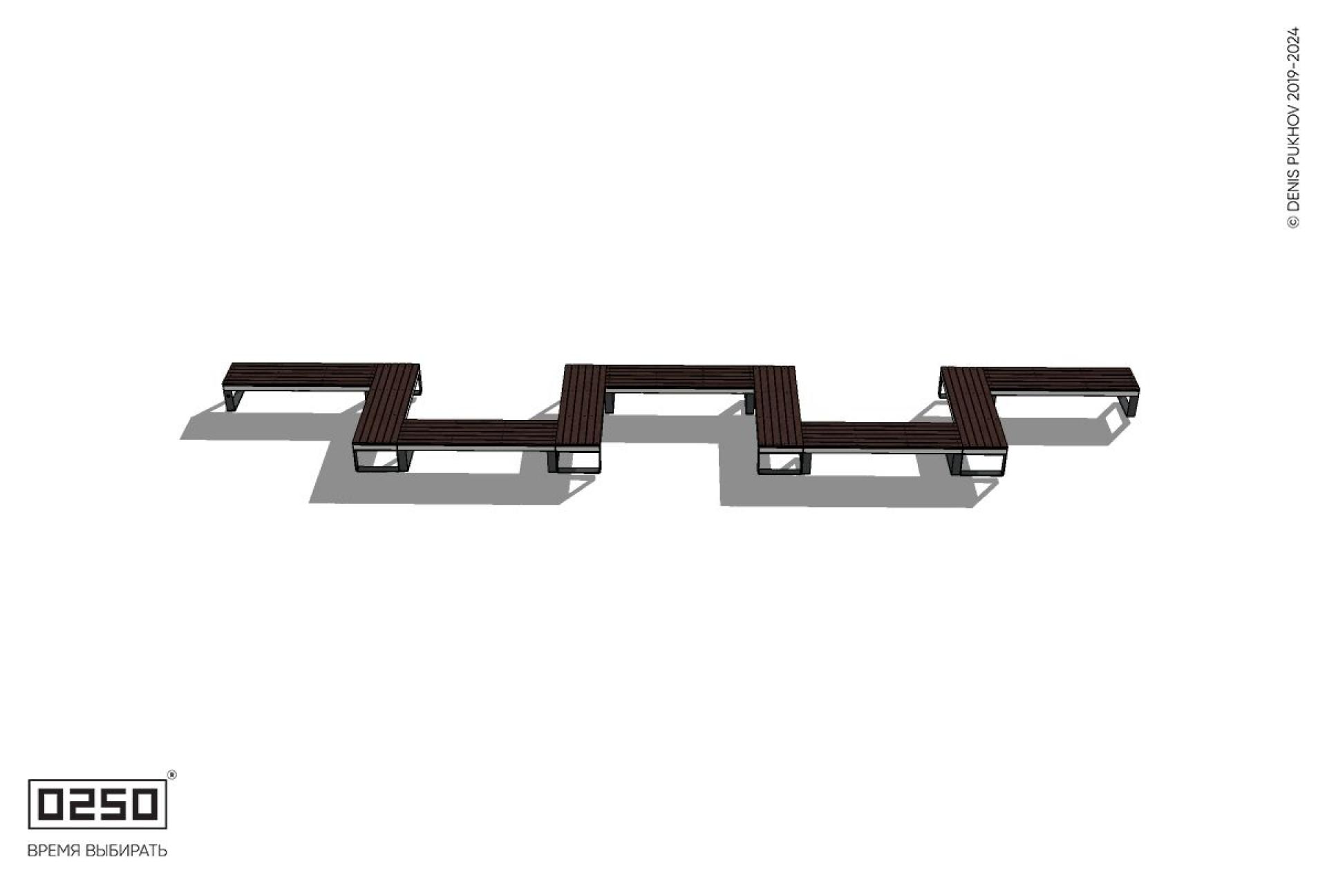 Уличная M-образная прямоугольная скамейка на ножках производство 0250