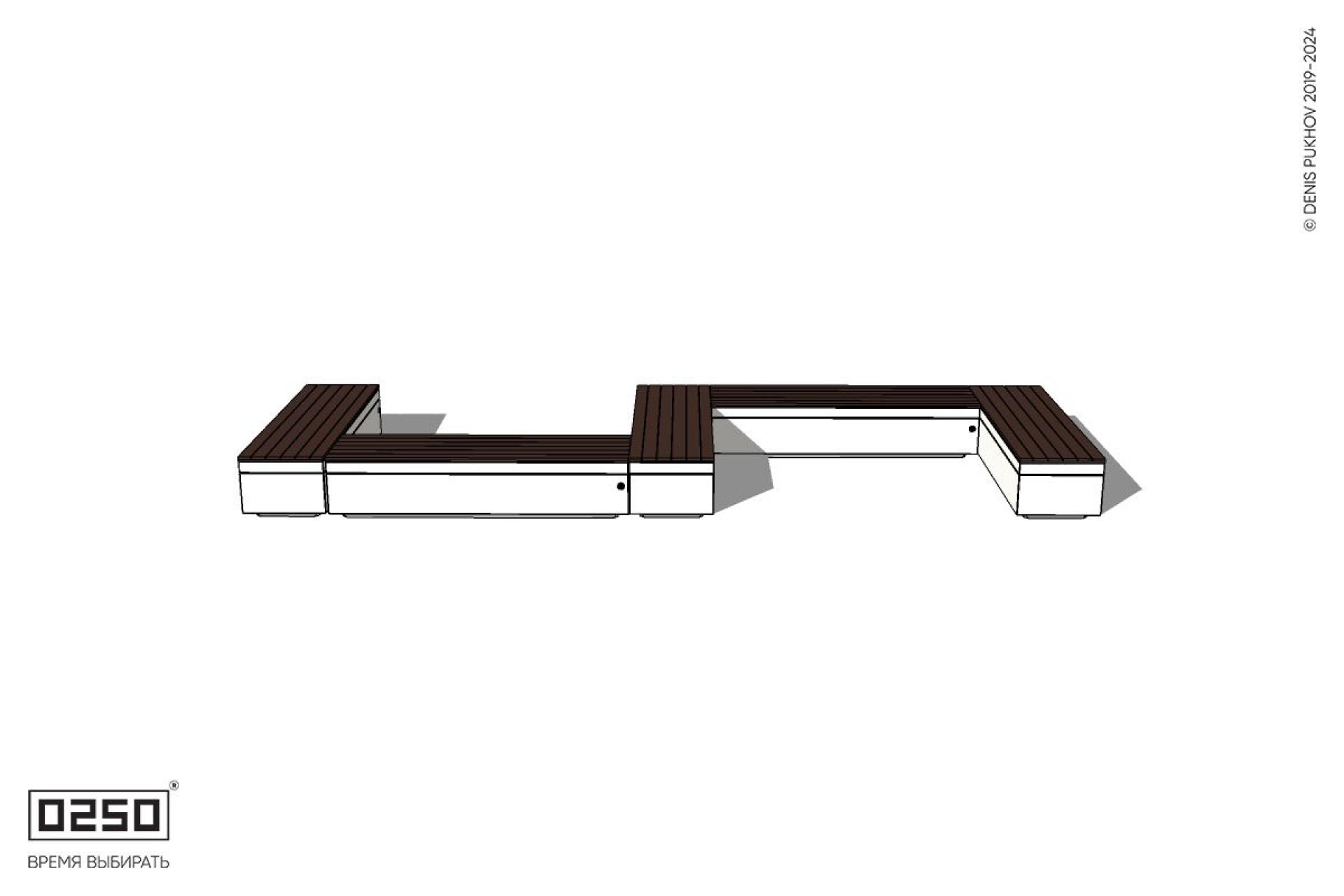 Уличная S-образная прямоугольная скамейка на блоке производство 0250 Уличная S-образная прямоугольная скамейка на блоке производство 0250