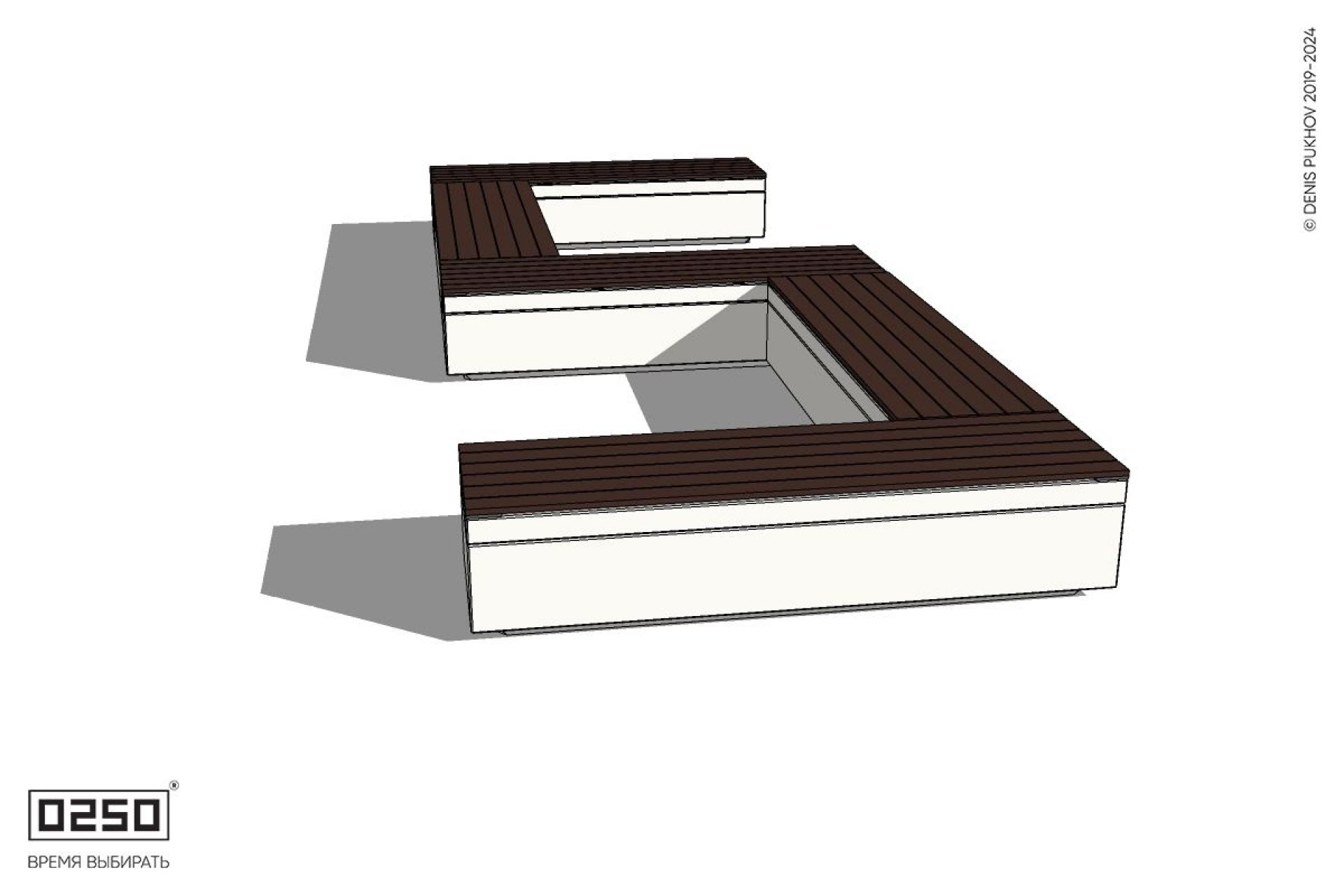 Уличная S-образная прямоугольная скамейка на блоке производство 0250 Уличная S-образная прямоугольная скамейка на блоке производство 0250