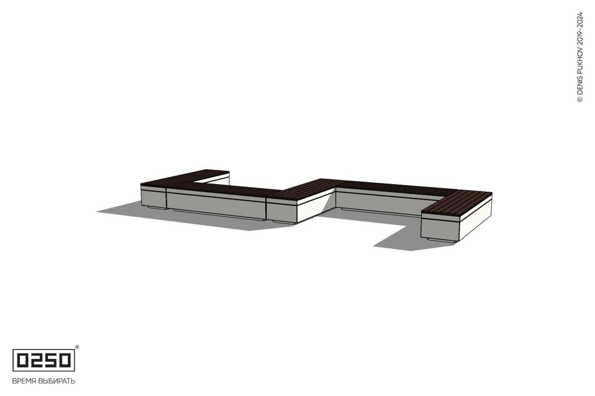 Уличная S-образная прямоугольная скамейка на блоке производство 0250 Уличная S-образная прямоугольная скамейка на блоке производство 0250