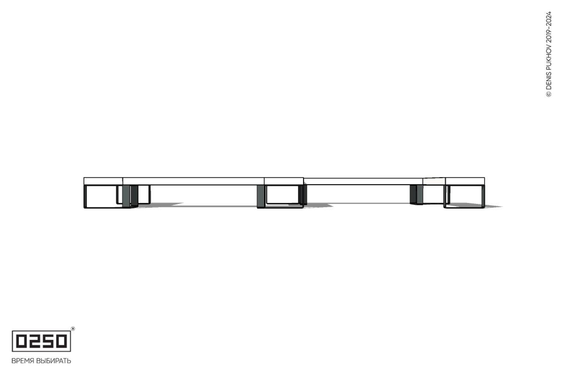 Уличная Бетонная S-образная прямоугольная скамейка на ножках производство 0250