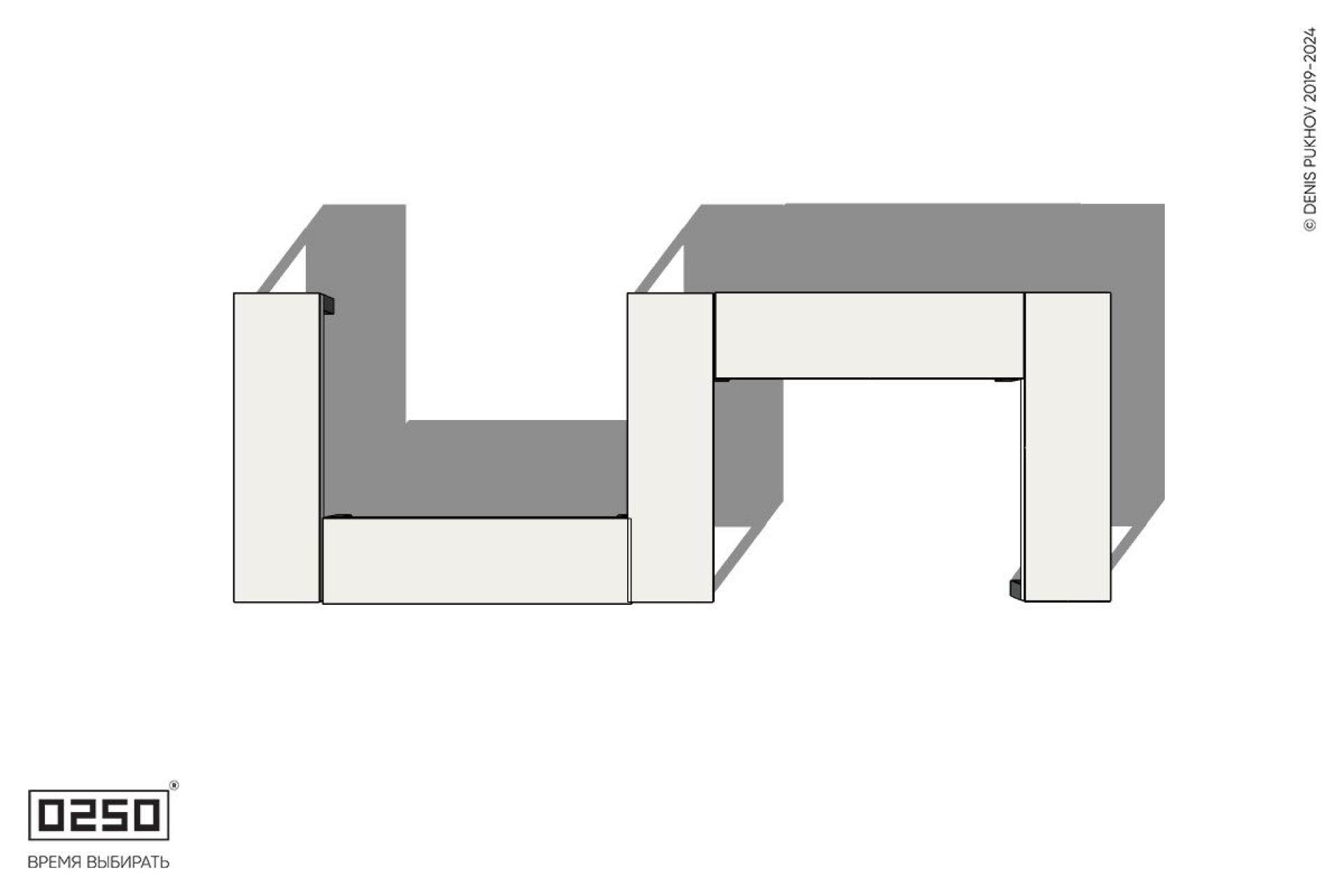 Уличная Бетонная S-образная прямоугольная скамейка на ножках производство 0250, module