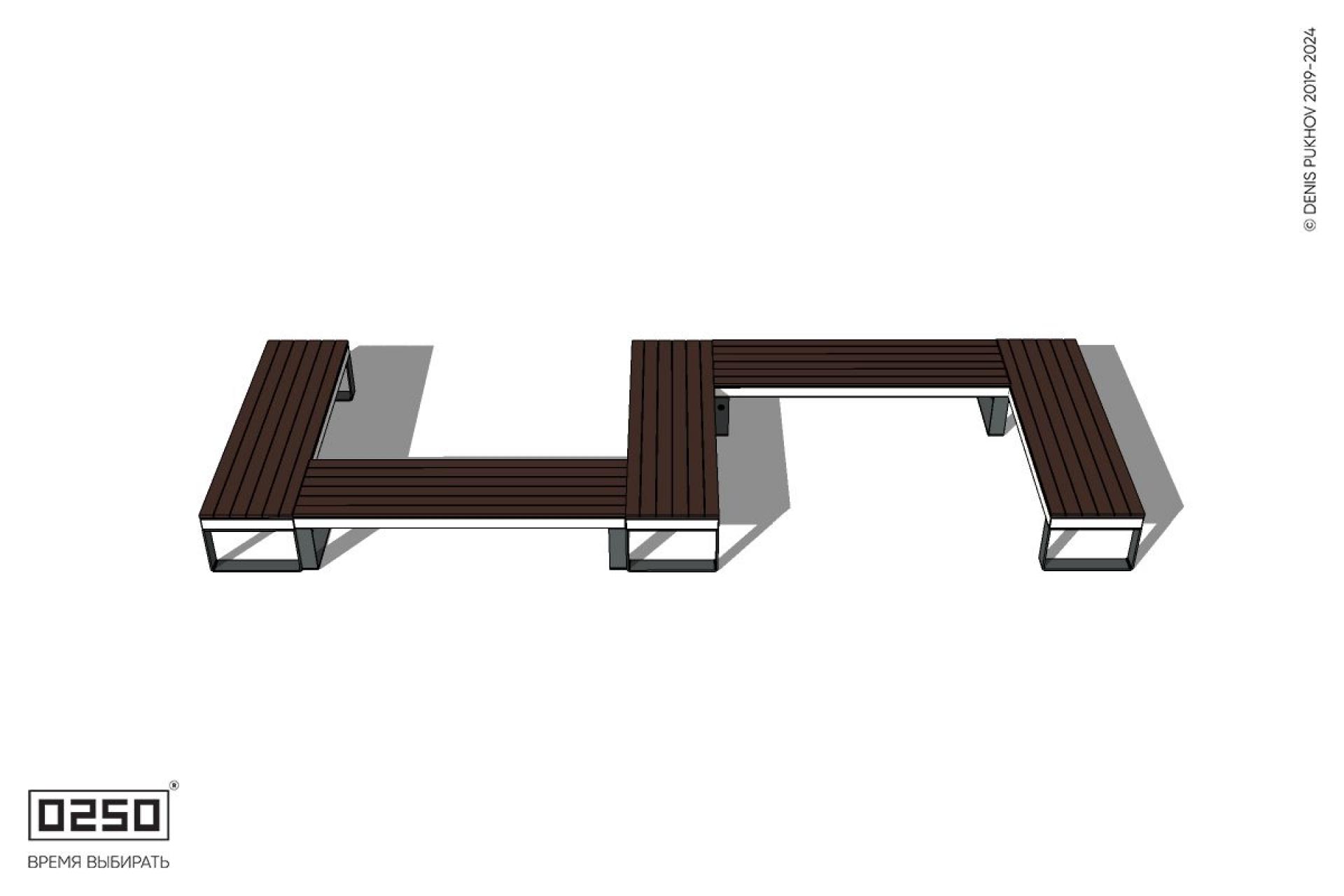 Уличная S-образная прямоугольная скамейка на ножках производство 0250 Уличная S-образная прямоугольная скамейка на ножках производство 0250