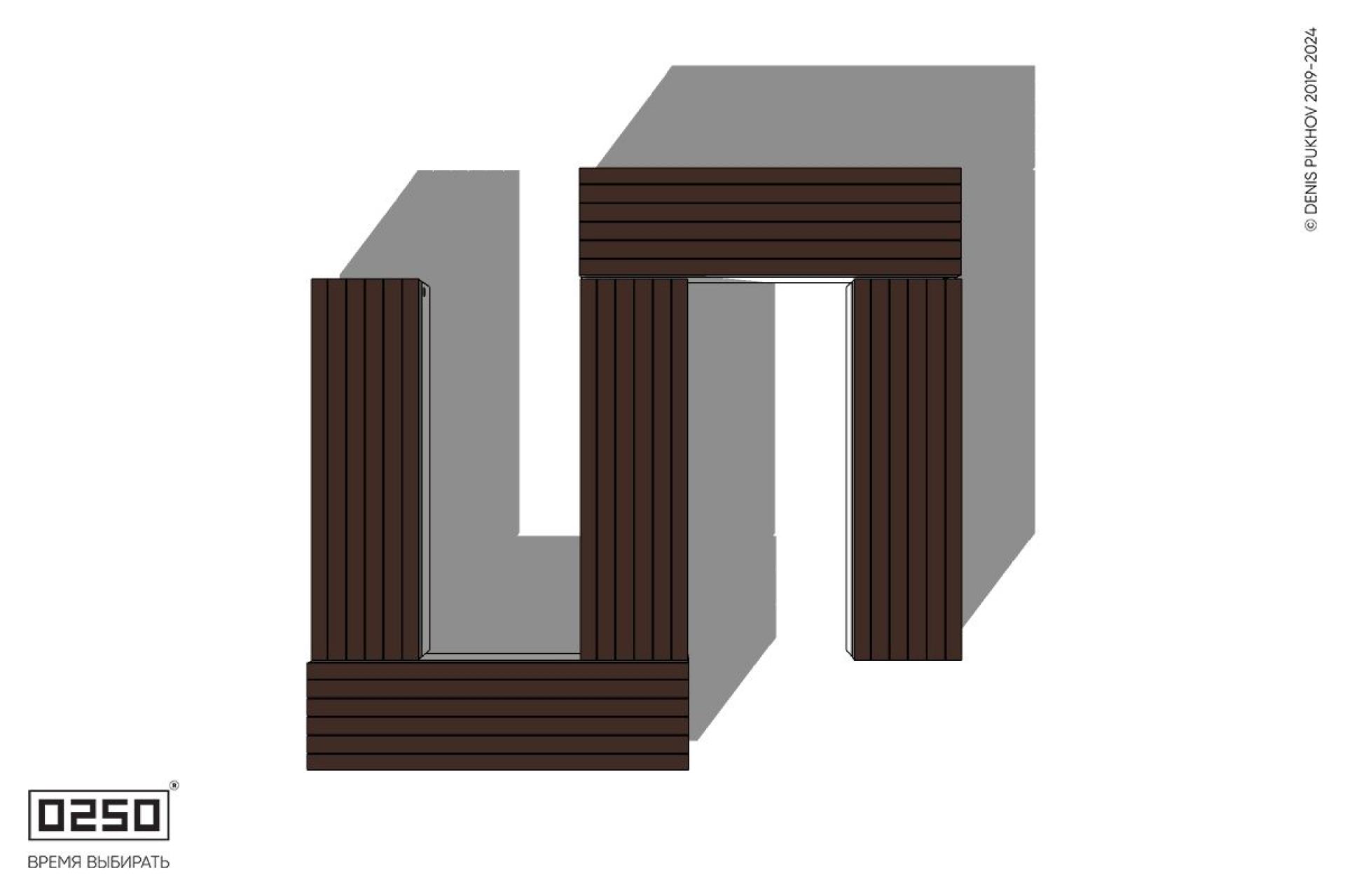 Уличная S-образная прямоугольная широкая скамейка на блоке производство 0250, module