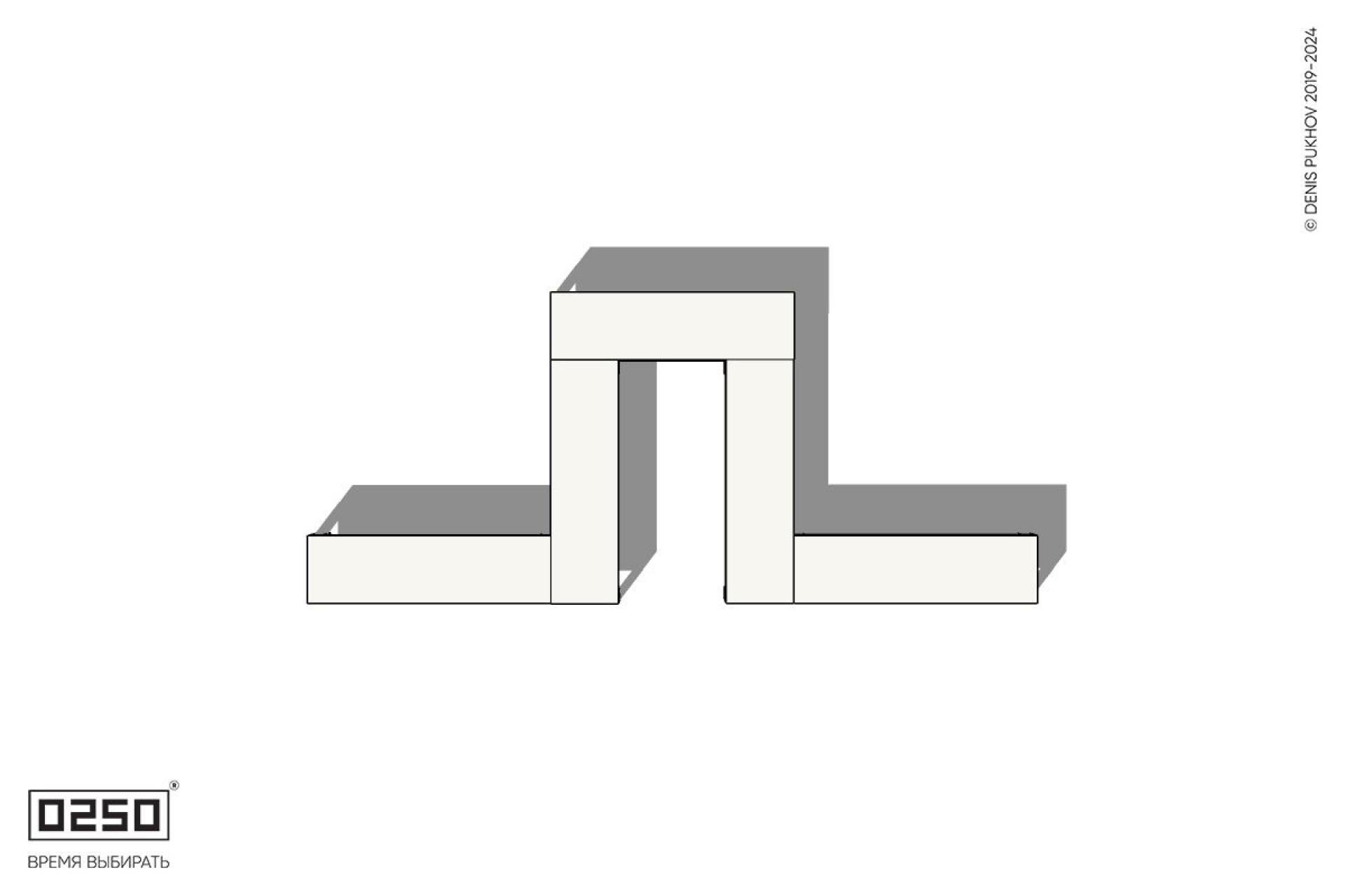 Бетонная U-образная прямоугольная широкая скамейка на ножках Уличная Бетонная U-образная прямоугольная широкая скамейка на ножках производство 0250, module