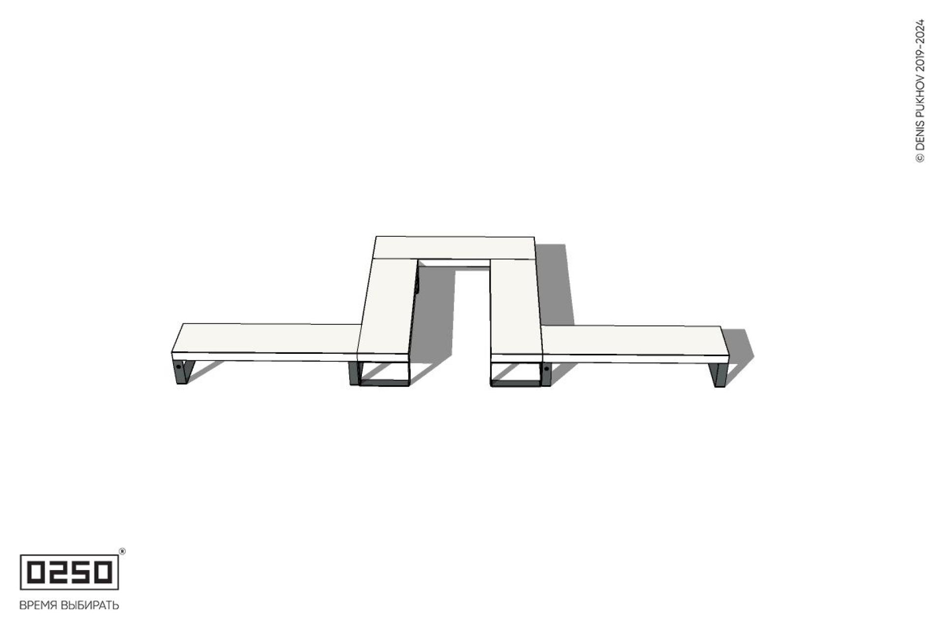 Уличная Бетонная U-образная прямоугольная широкая скамейка на ножках производство 0250 Уличная Бетонная U-образная прямоугольная широкая скамейка на ножках производство 0250