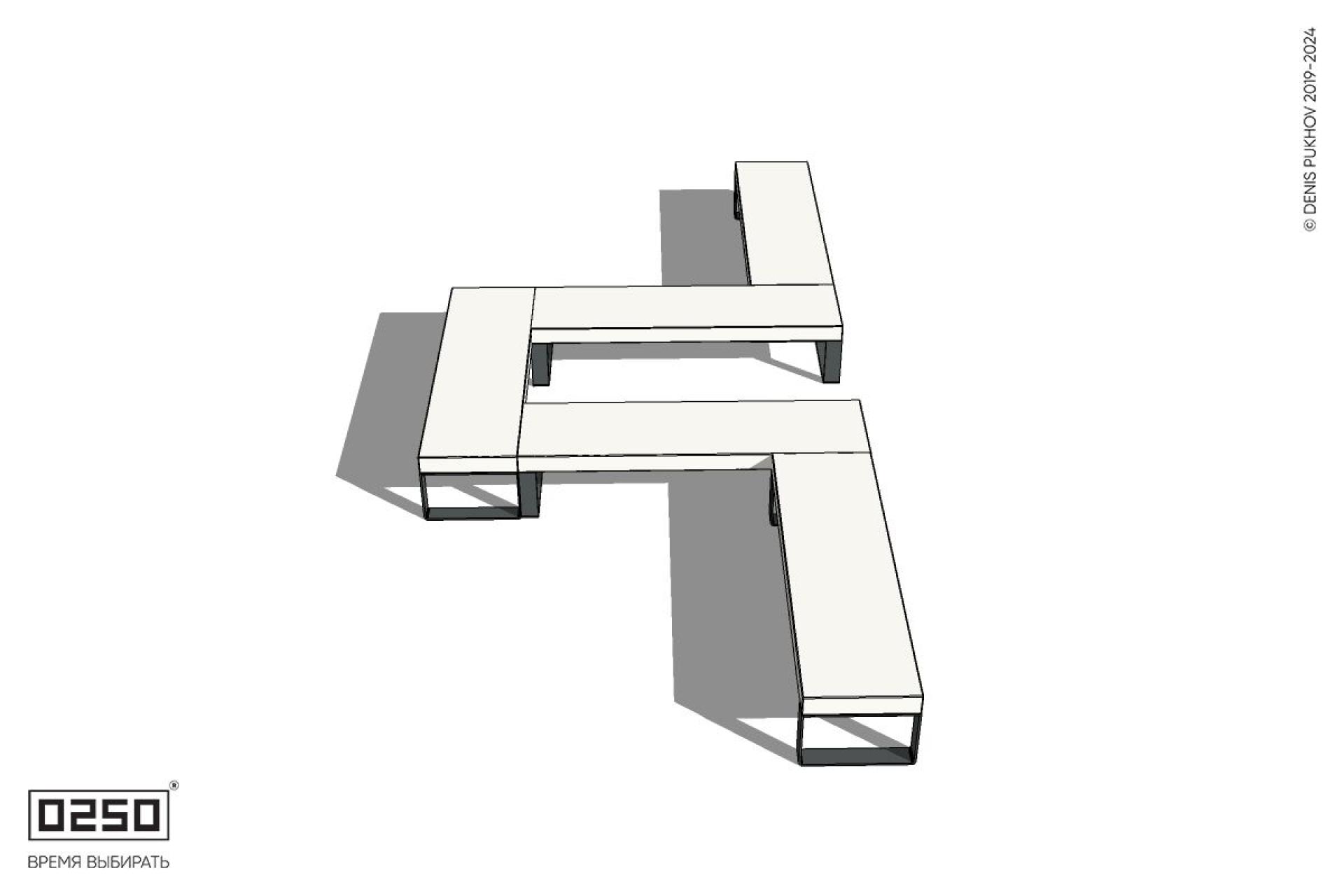 Уличная Бетонная U-образная прямоугольная широкая скамейка на ножках производство 0250 Уличная Бетонная U-образная прямоугольная широкая скамейка на ножках производство 0250