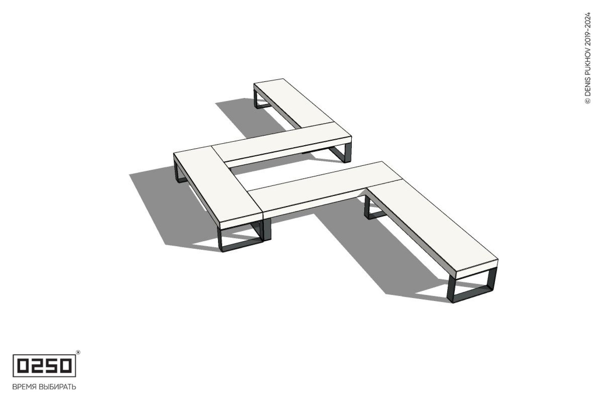 Уличная Бетонная U-образная прямоугольная широкая скамейка на ножках производство 0250 Уличная Бетонная U-образная прямоугольная широкая скамейка на ножках производство 0250