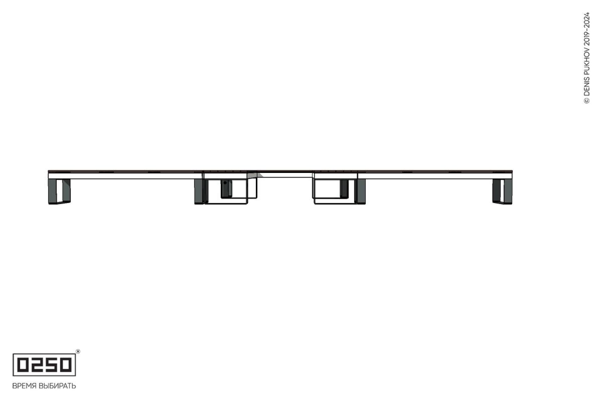 Уличная U-образная прямоугольная широкая скамейка на ножках производство 0250