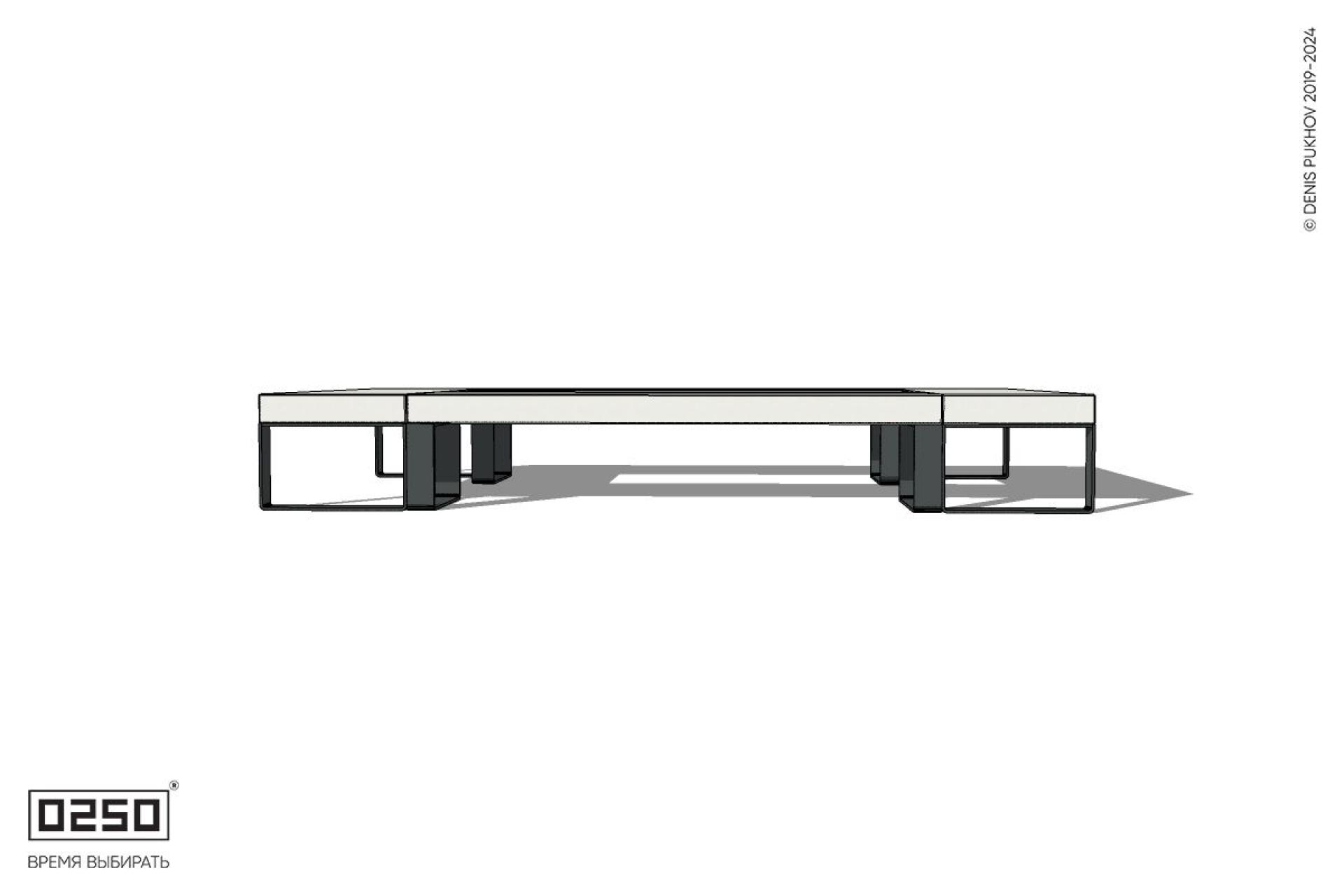 Уличная Бетонная четырехугольная скамейка на ножках производство 0250 Уличная Бетонная четырехугольная скамейка на ножках производство 0250