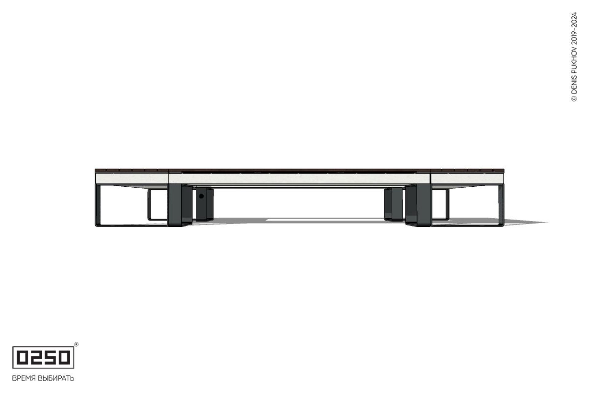 Уличная Четырехугольная скамейка на ножках производство 0250
