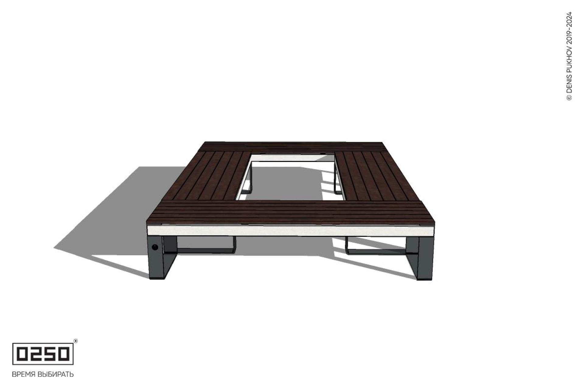 Уличная Четырехугольная скамейка на ножках производство 0250