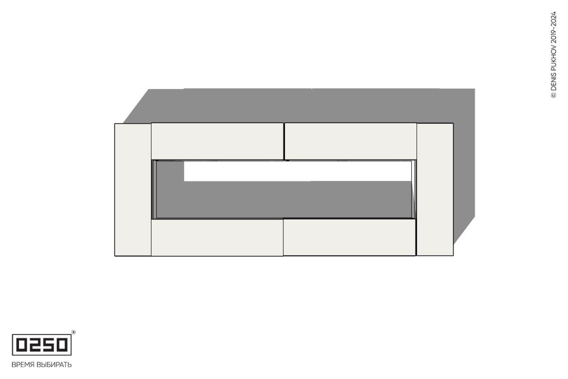 Уличная Бетонная четырехугольная двухпролетная скамейка на блоке производство 0250, module